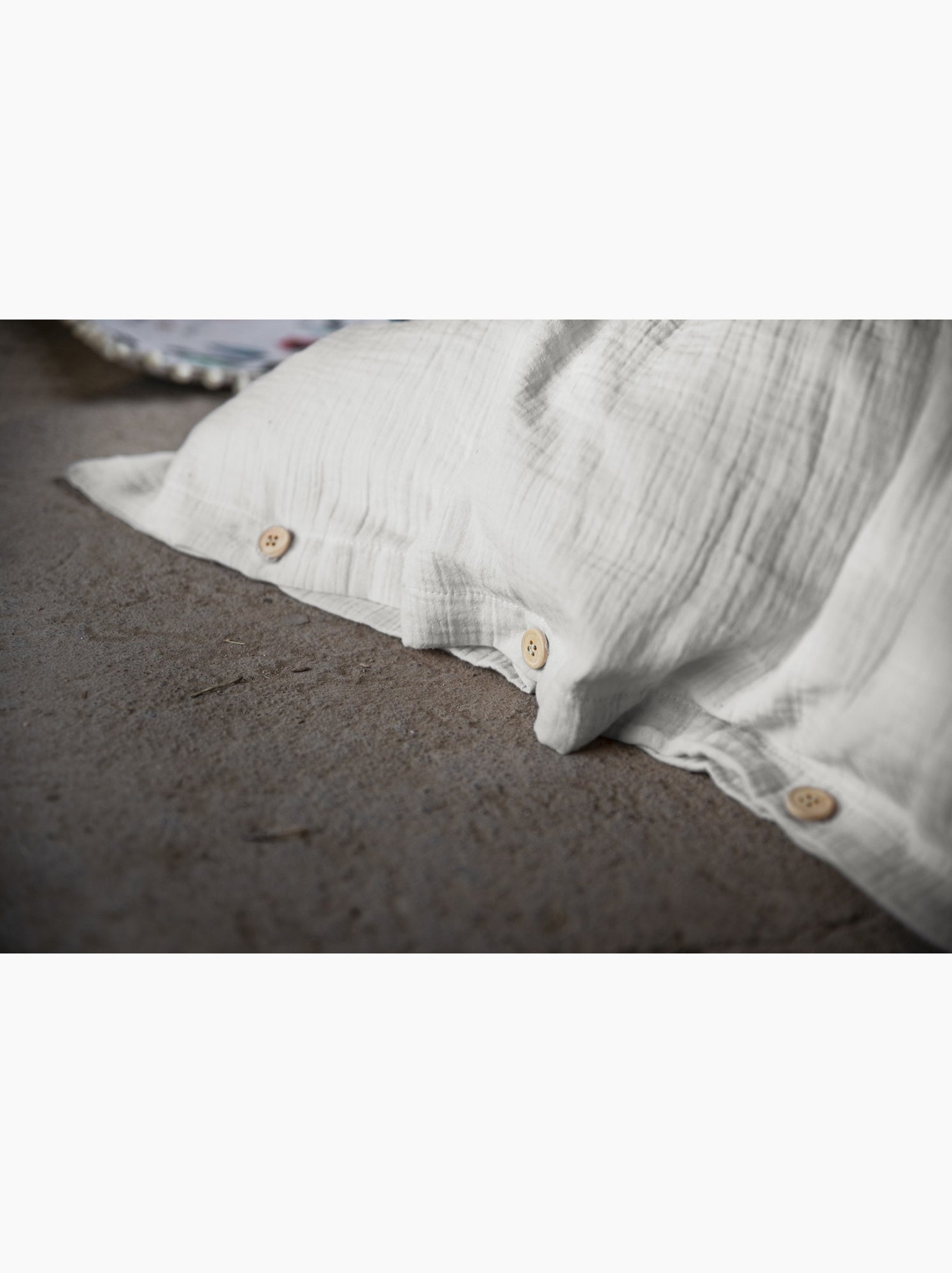 Pack gaze de coton — parure de couette + drap housse + 2 taies - Gris nuage