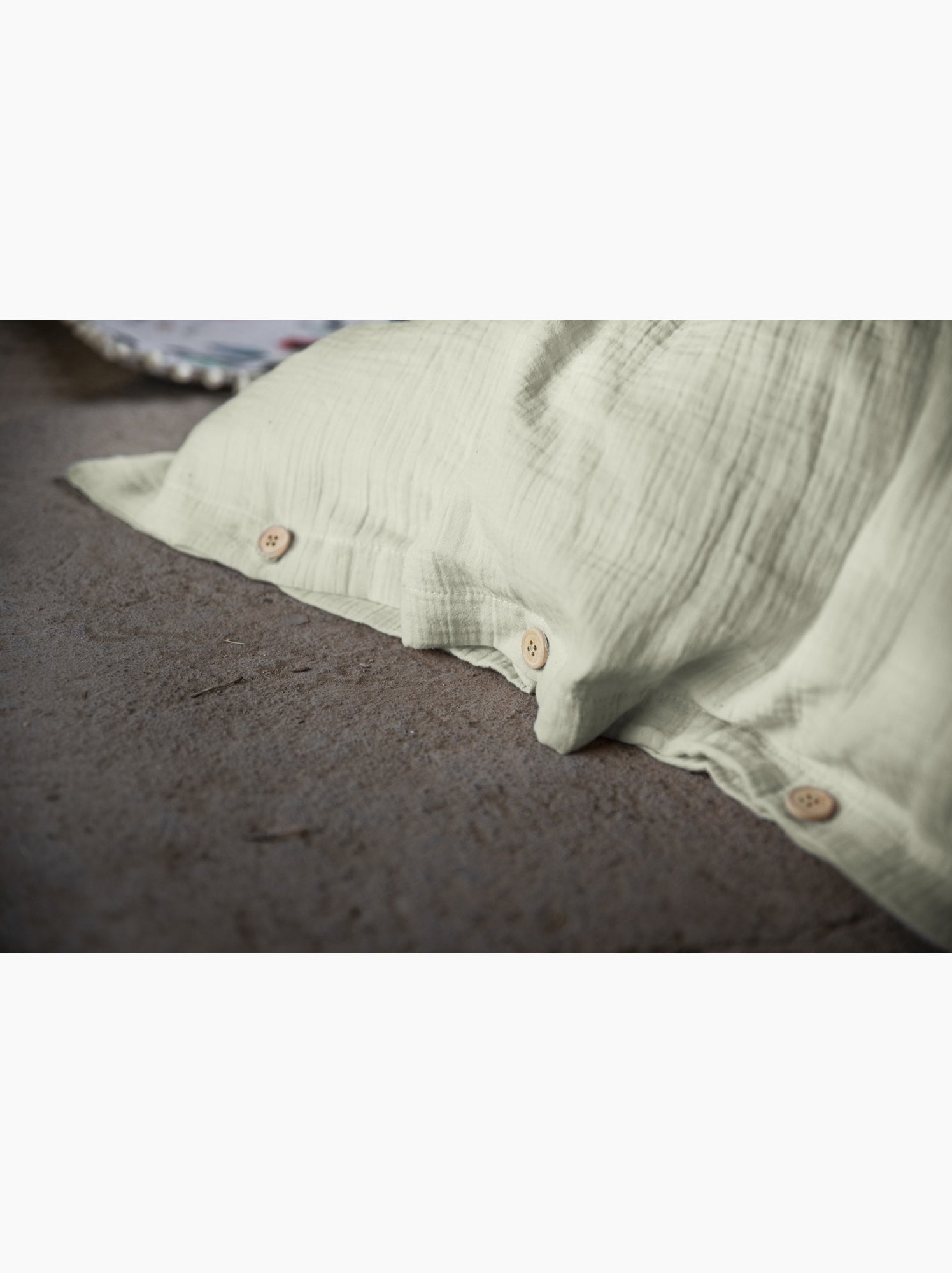 Pack gaze de coton — parure de couette + drap housse + 2 taies - Vert d'eau