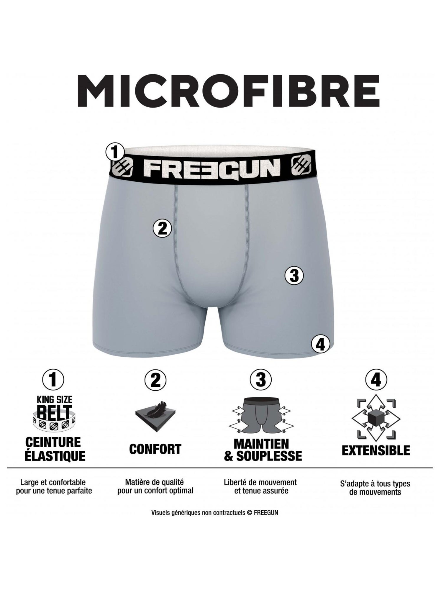 Pack surprise de 12 boxers microfibre enfant freegun - Noir