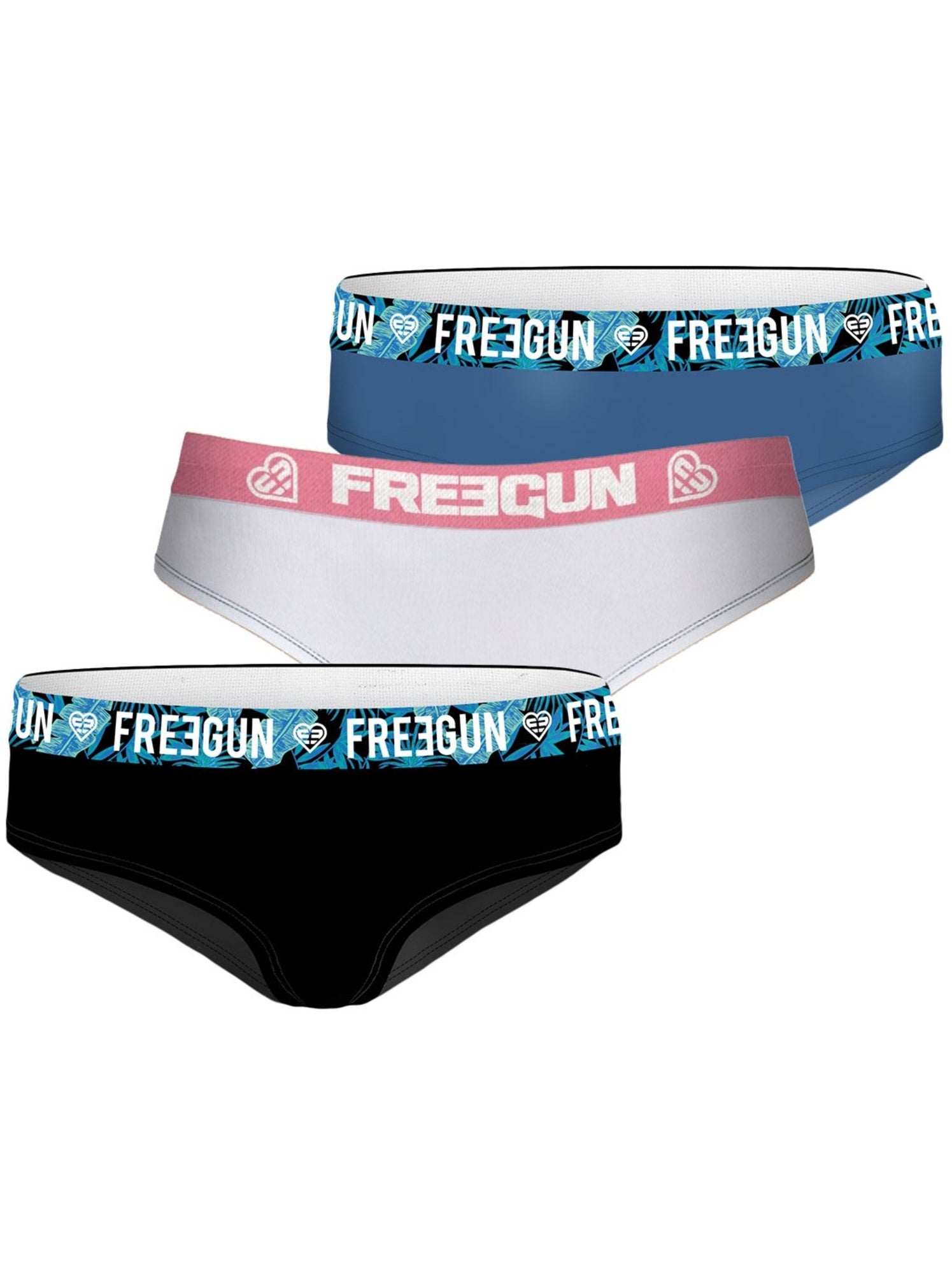 Pack surprise de 3 boxers coton fille freegun - Noir