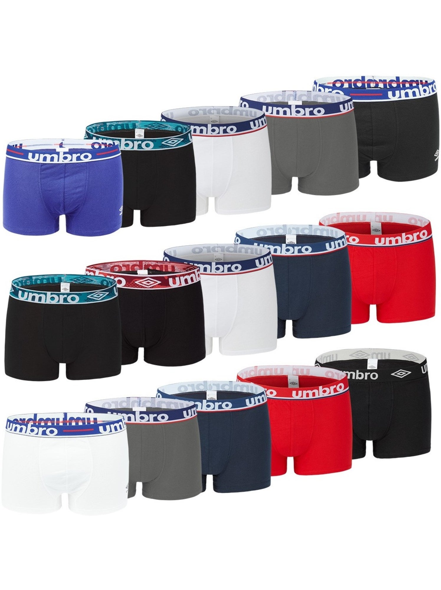 Pack surprise de 5 boxers homme 100% coton umbro - Bleu