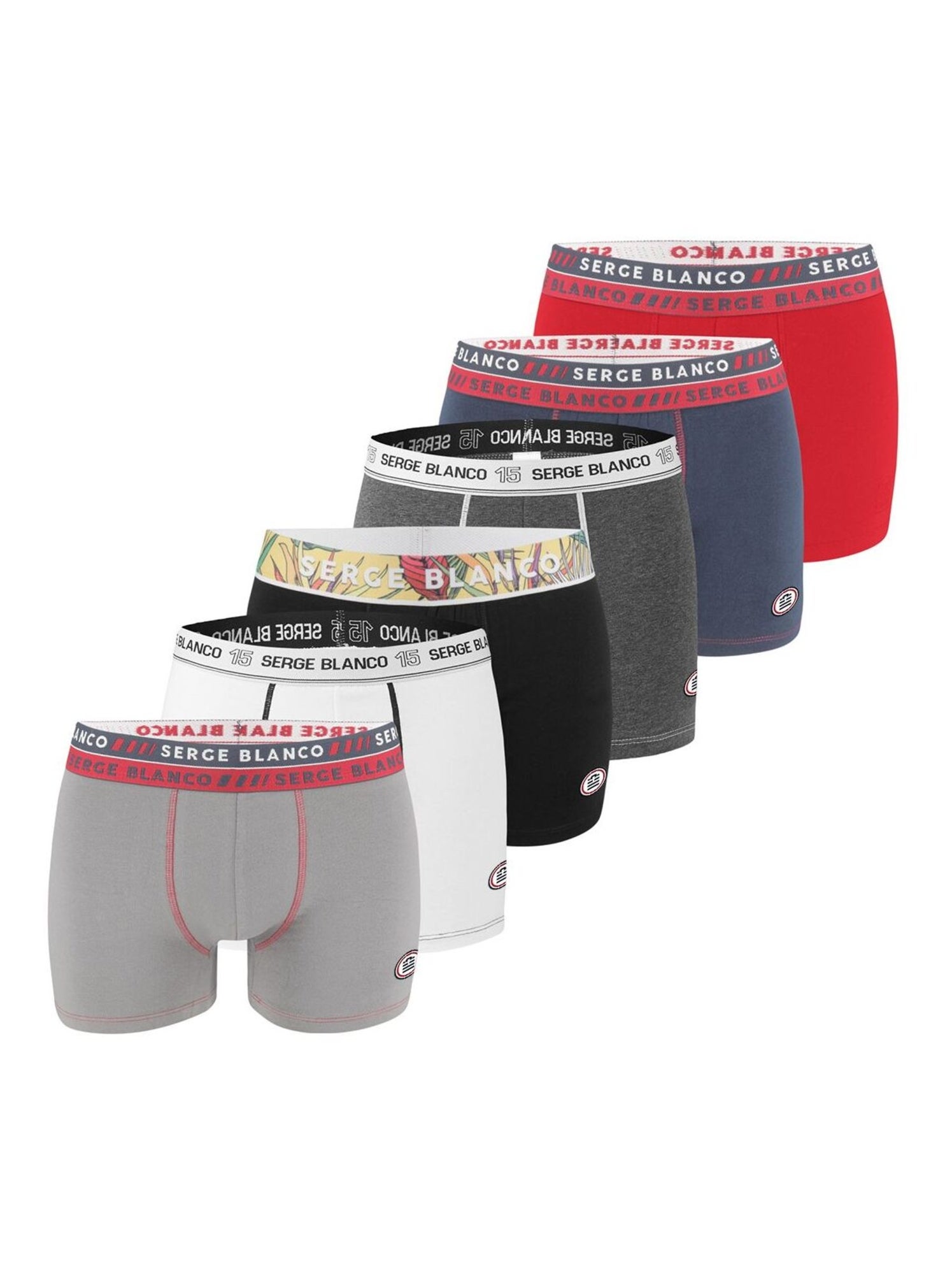 Pack surprise de 6 boxers coton homme serge blanco - Noir