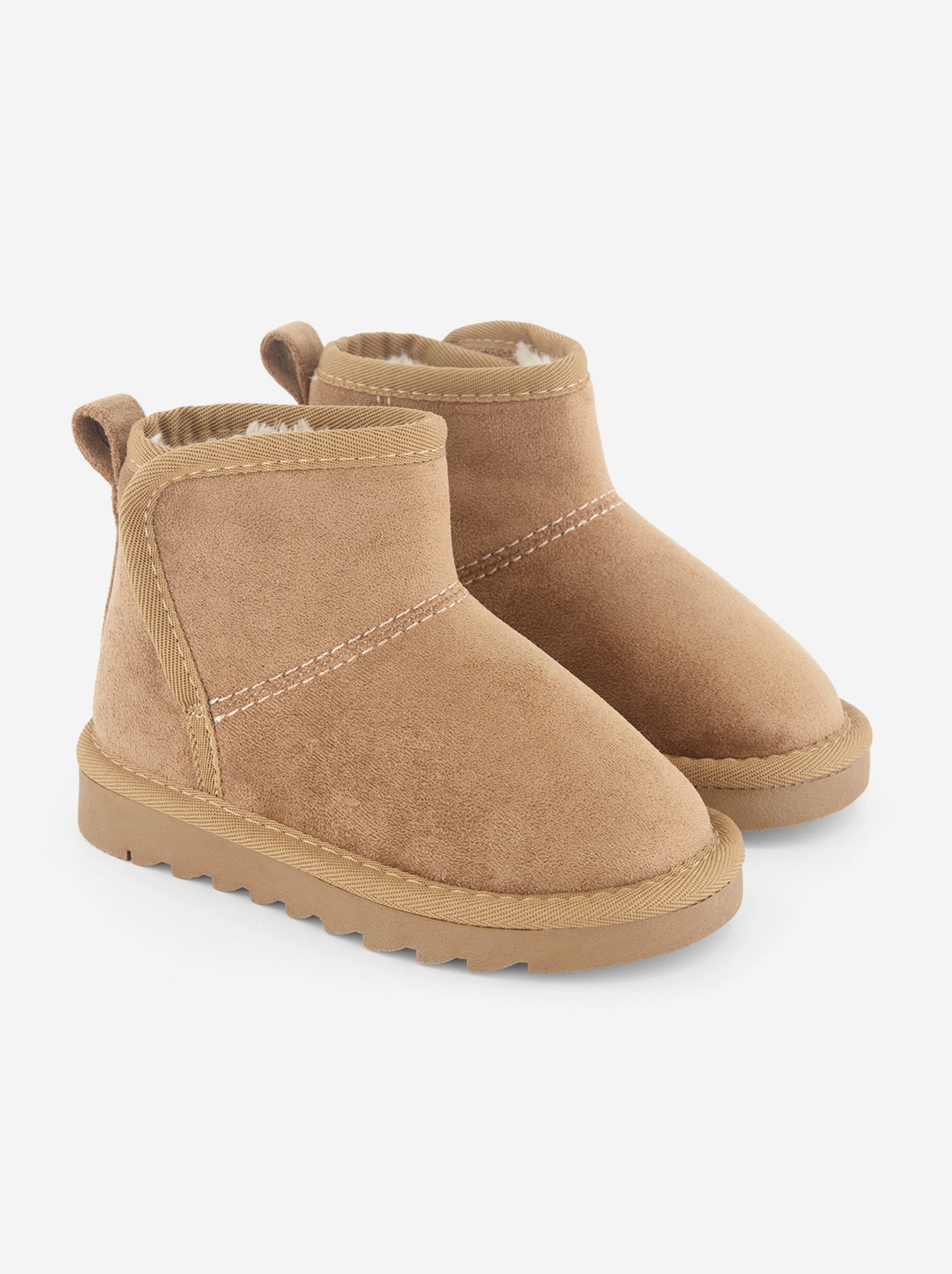 Paire de boots fourrées en suédine - Marron (GFV31_1)