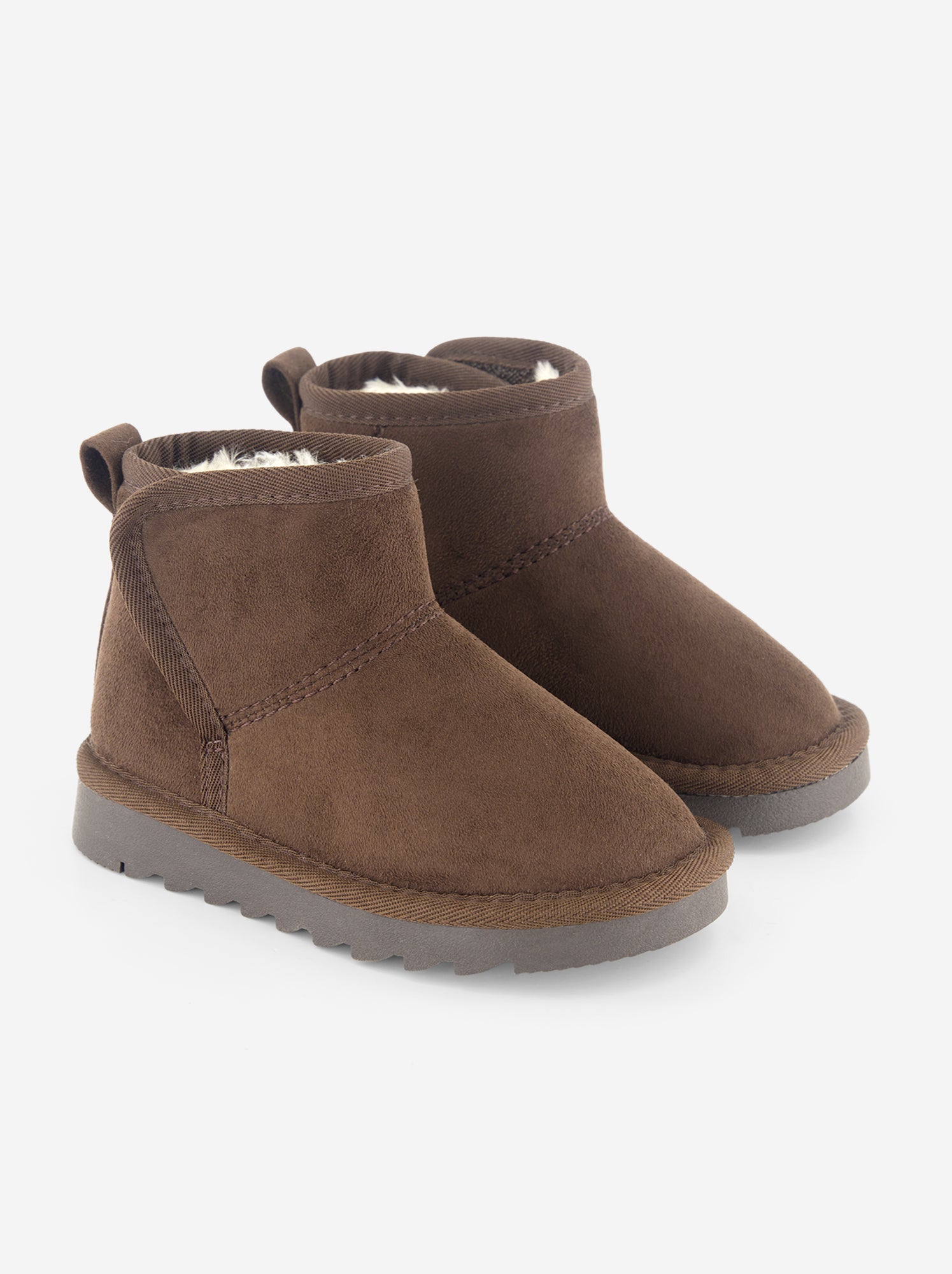 Paire de boots fourrées en suédine - Marron (GFV31_2)