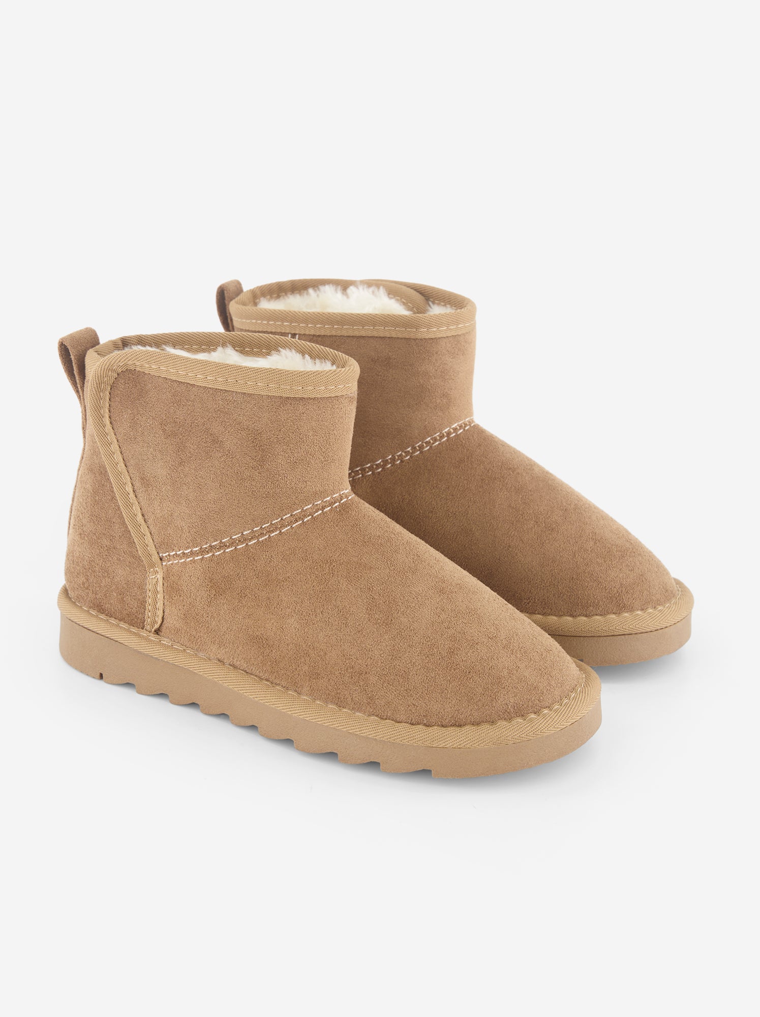 Paire de boots fourrées en suédine - Marron (GFV32_1)