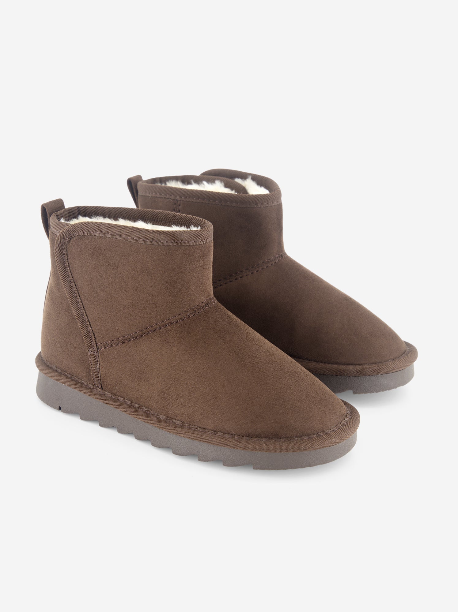 Paire de boots fourrées en suédine - Marron (GFV32_2)