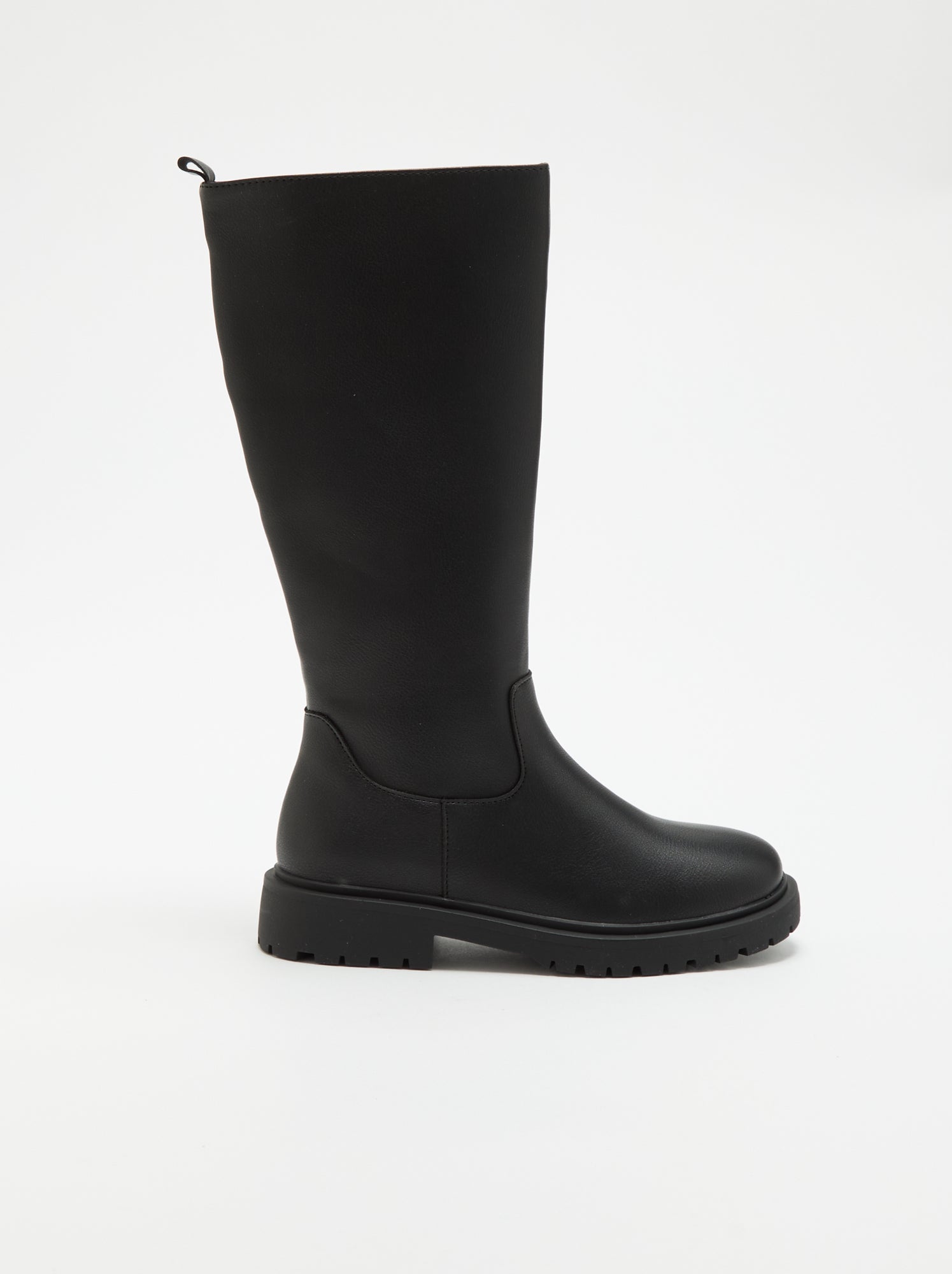 Paire de bottes montantes en simili - Noir
