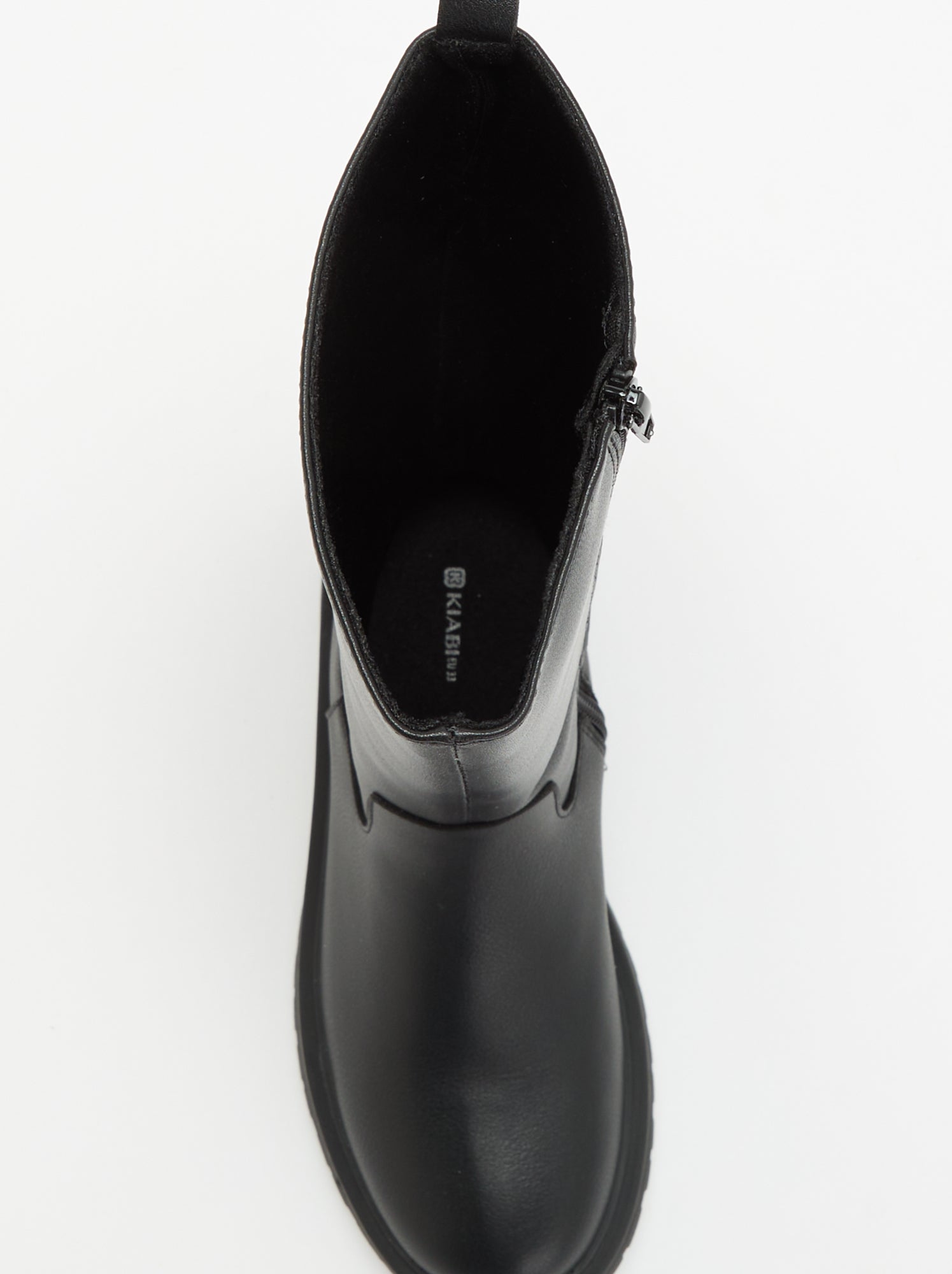 Paire de bottes montantes en simili - Noir