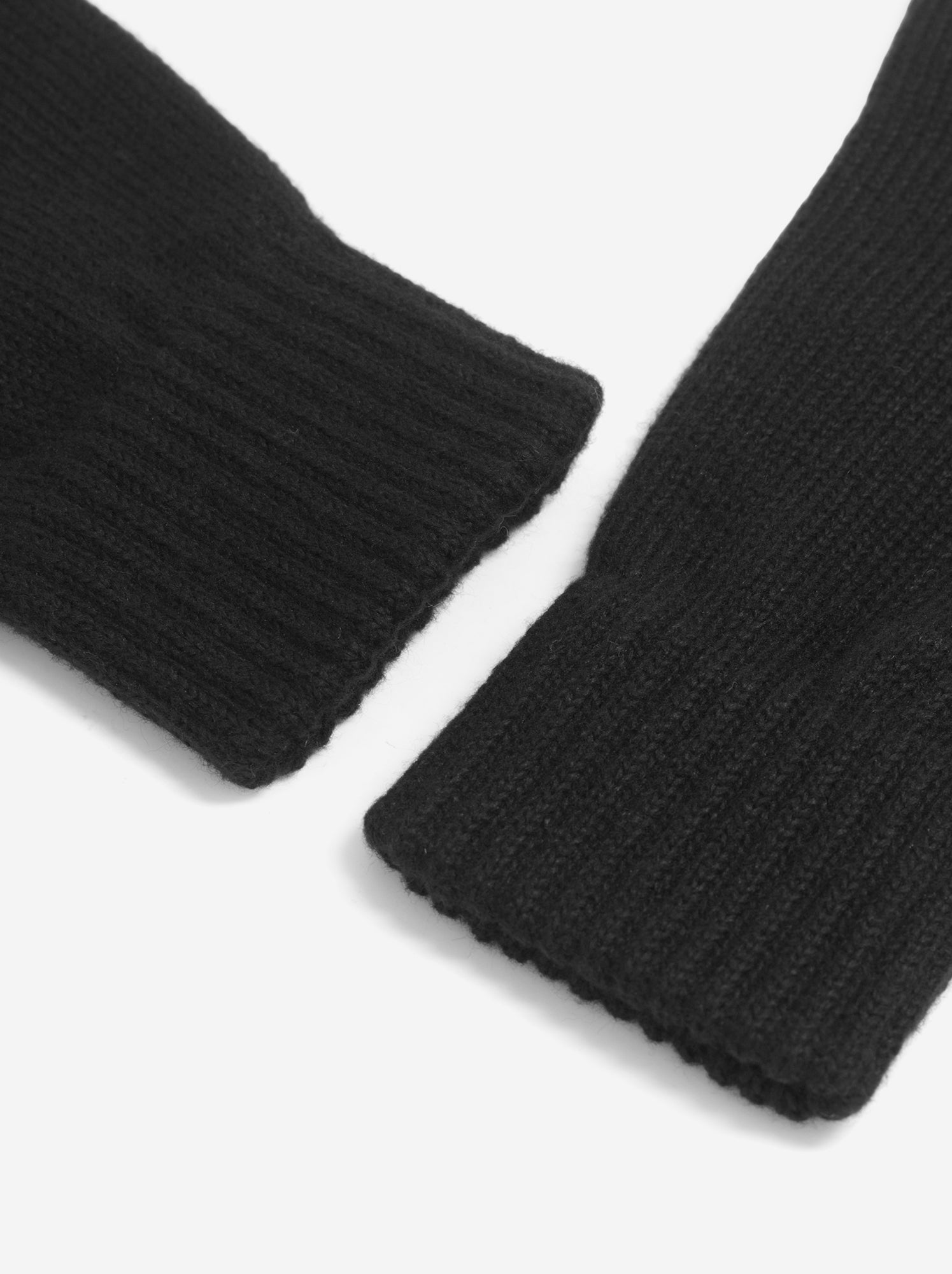Paire de gants unis en tricot - Noir