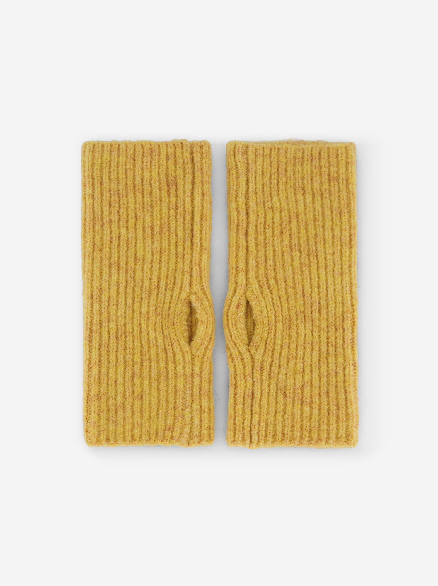 Paire de mitaines manchettes sans doigts - Jaune