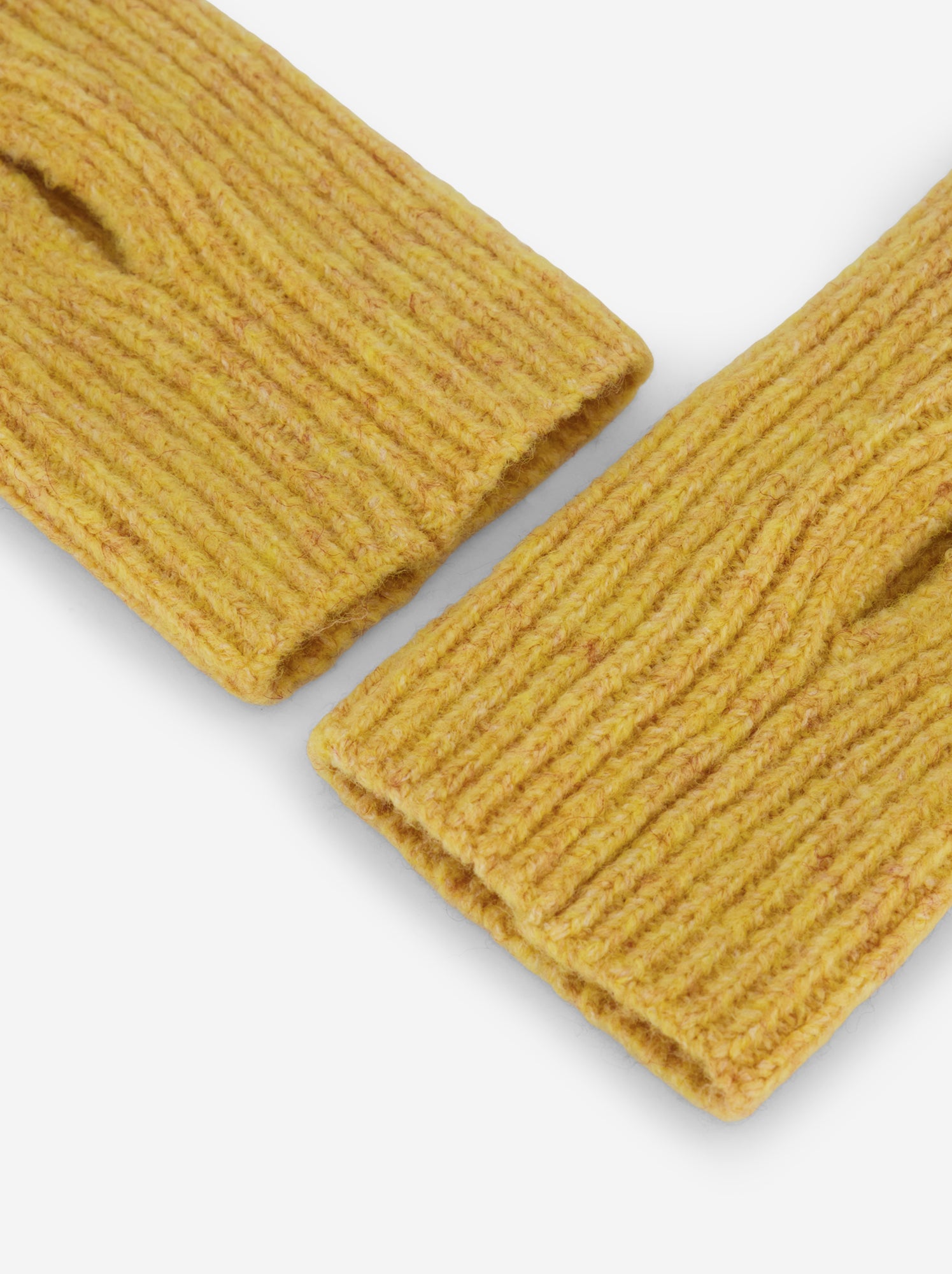 Paire de mitaines manchettes sans doigts - Jaune