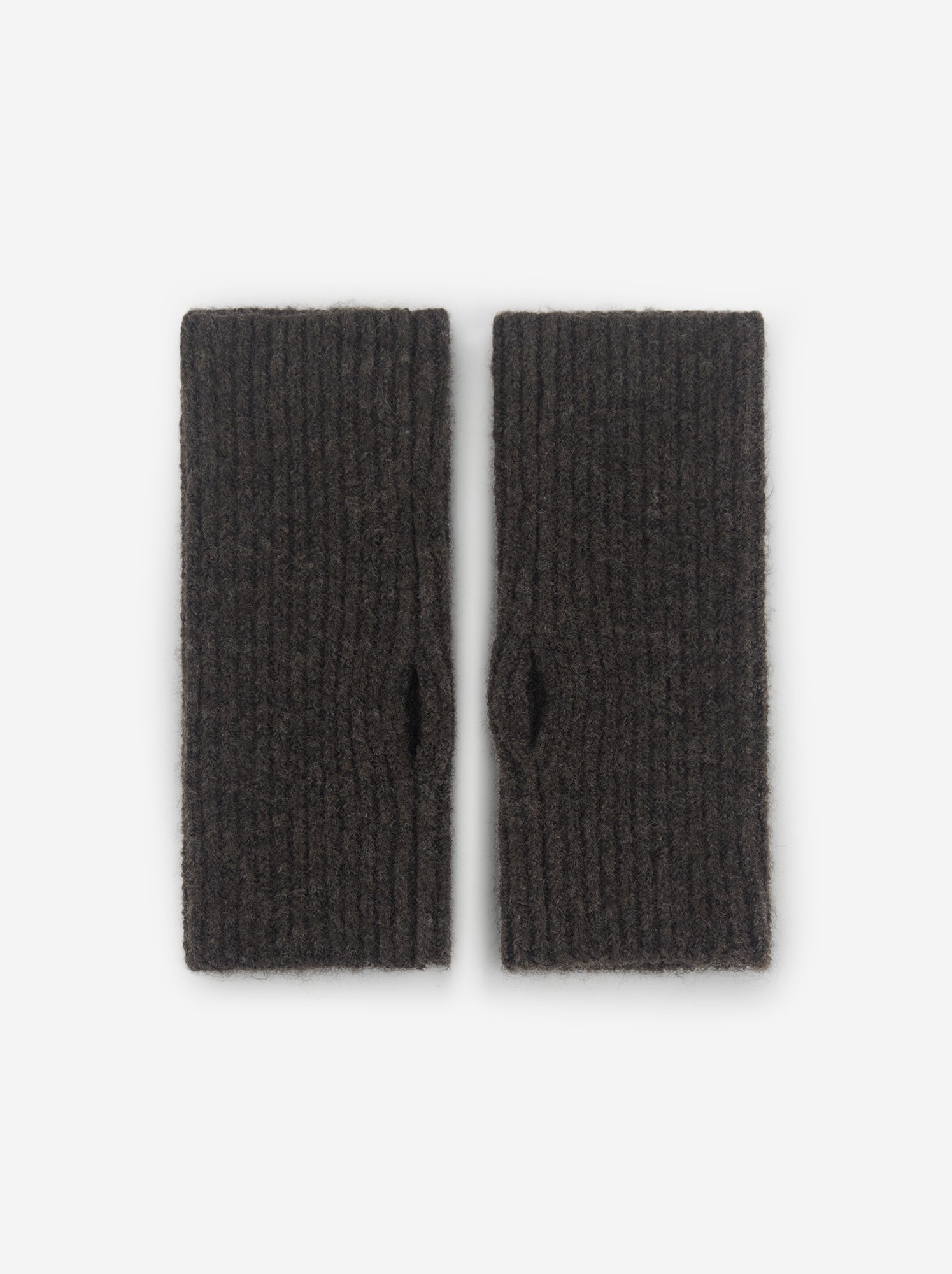 Paire de mitaines manchettes sans doigts - Marron