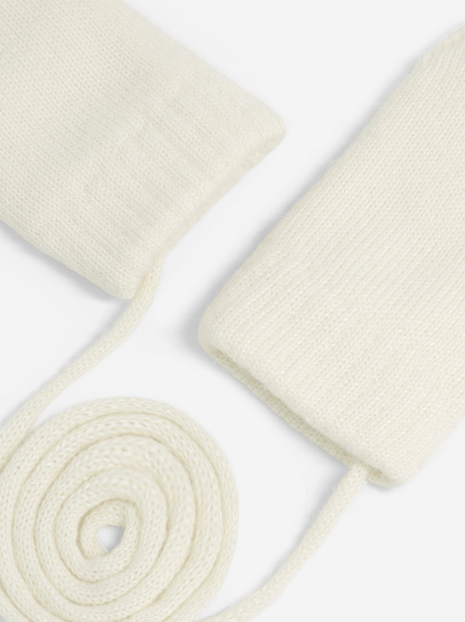 Paire de moufles avec lien - Beige