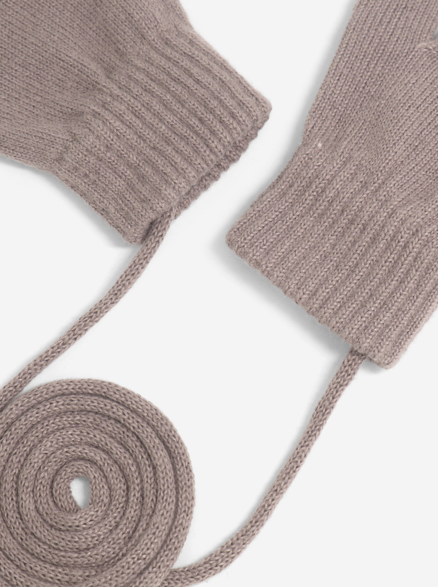 Paire de moufles avec lien - Beige