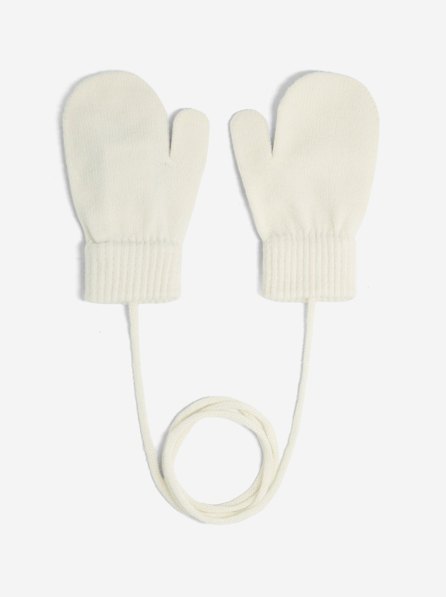 Paire de moufles avec lien - Blanc