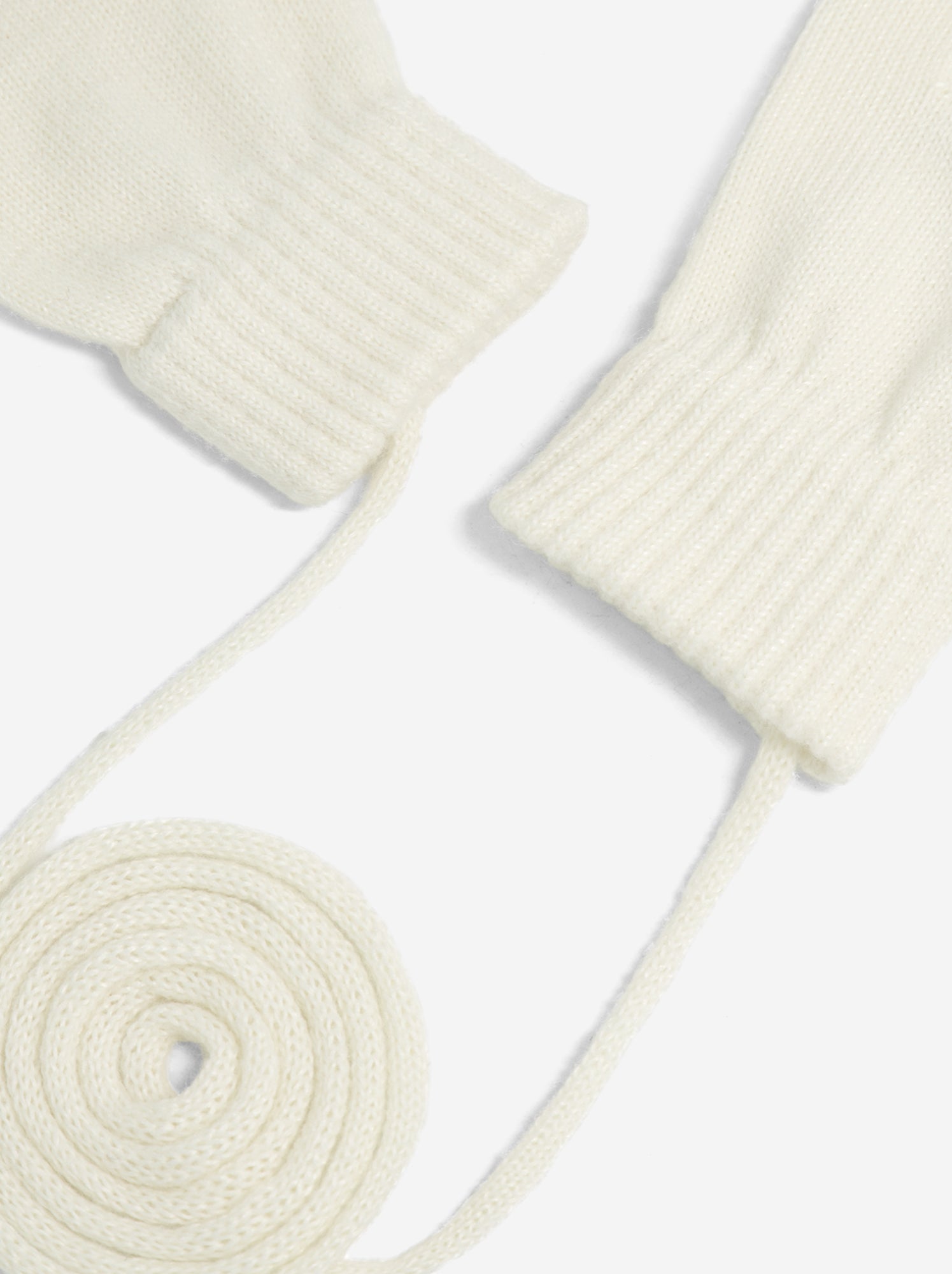 Paire de moufles avec lien - Blanc