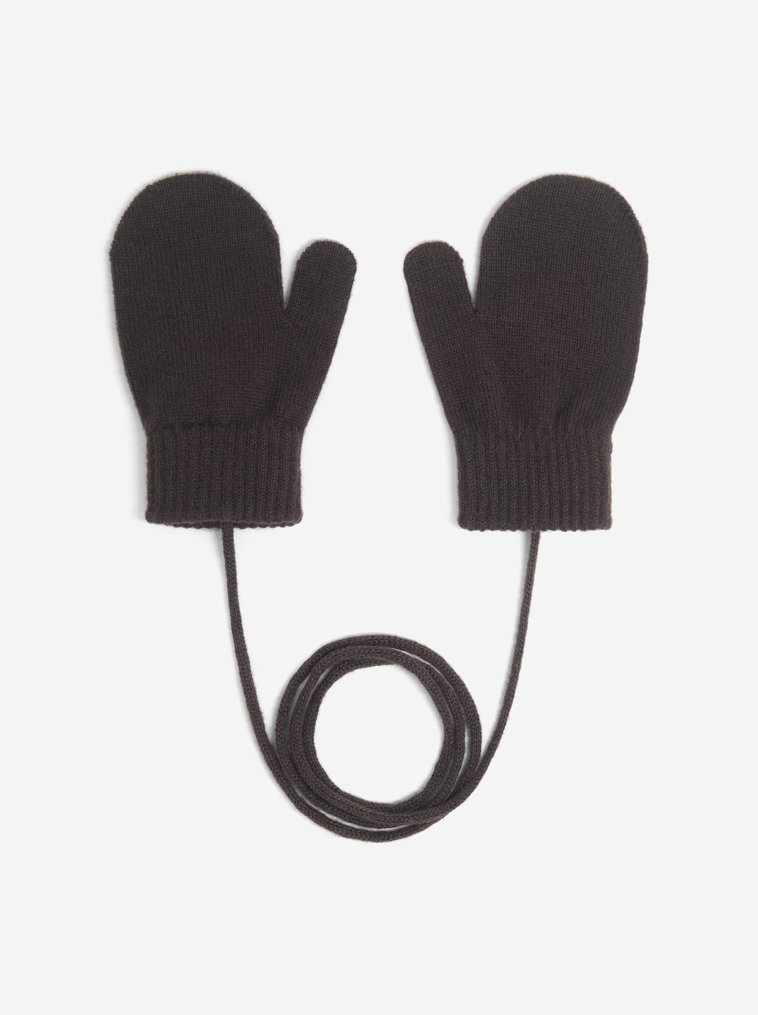 Paire de moufles avec lien - Marron