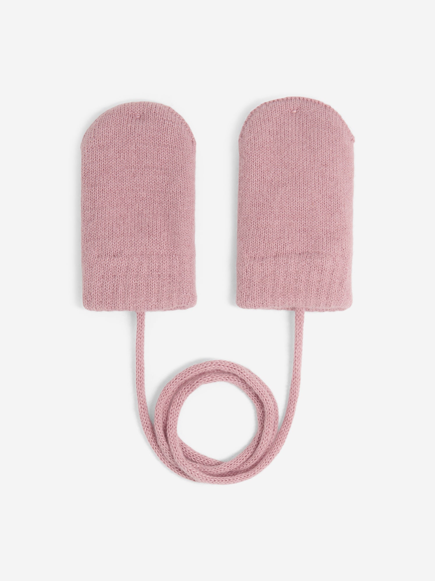 Paire de moufles avec lien - Rose
