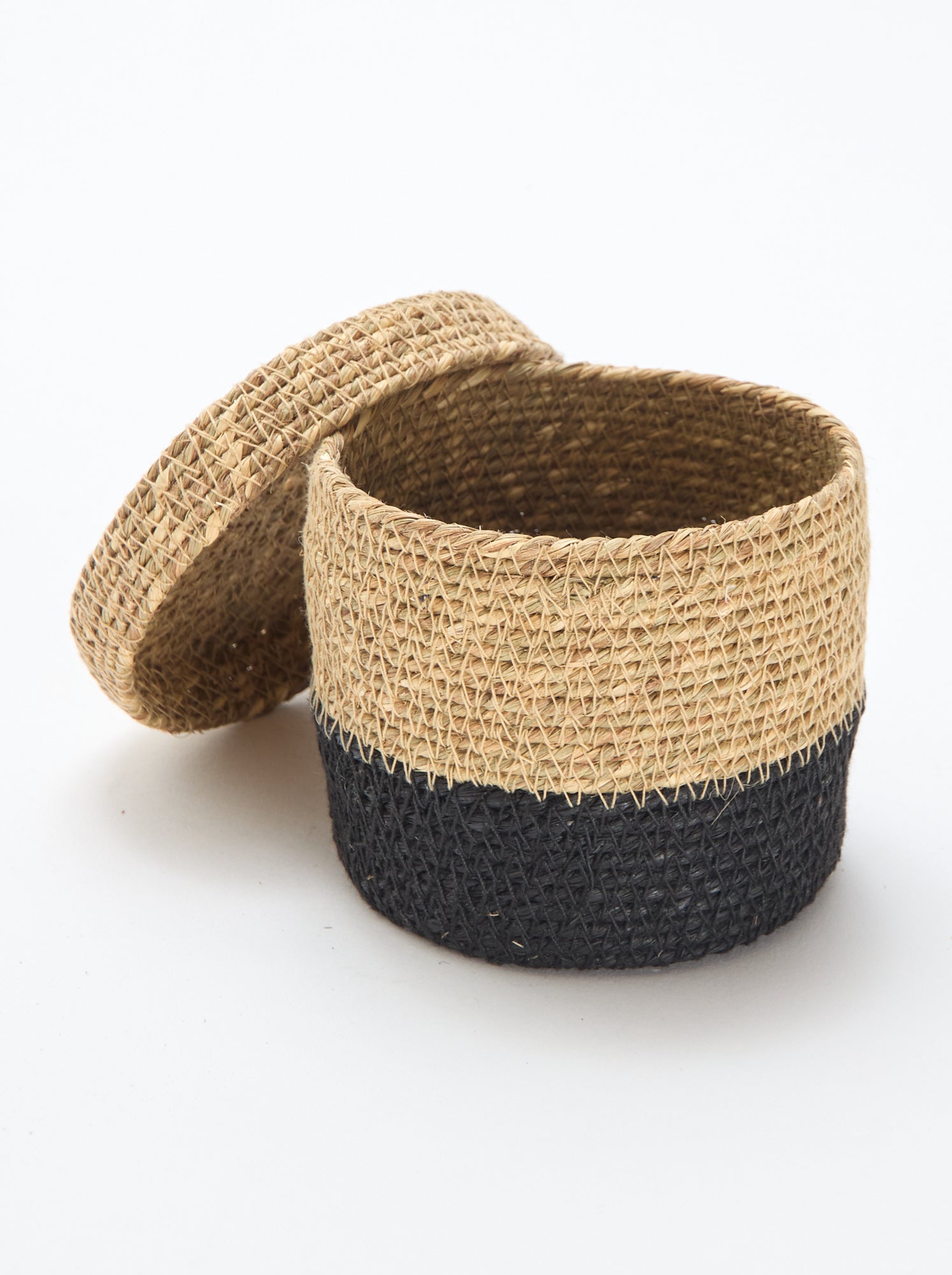 Panier rangement avec couvercle - Noir