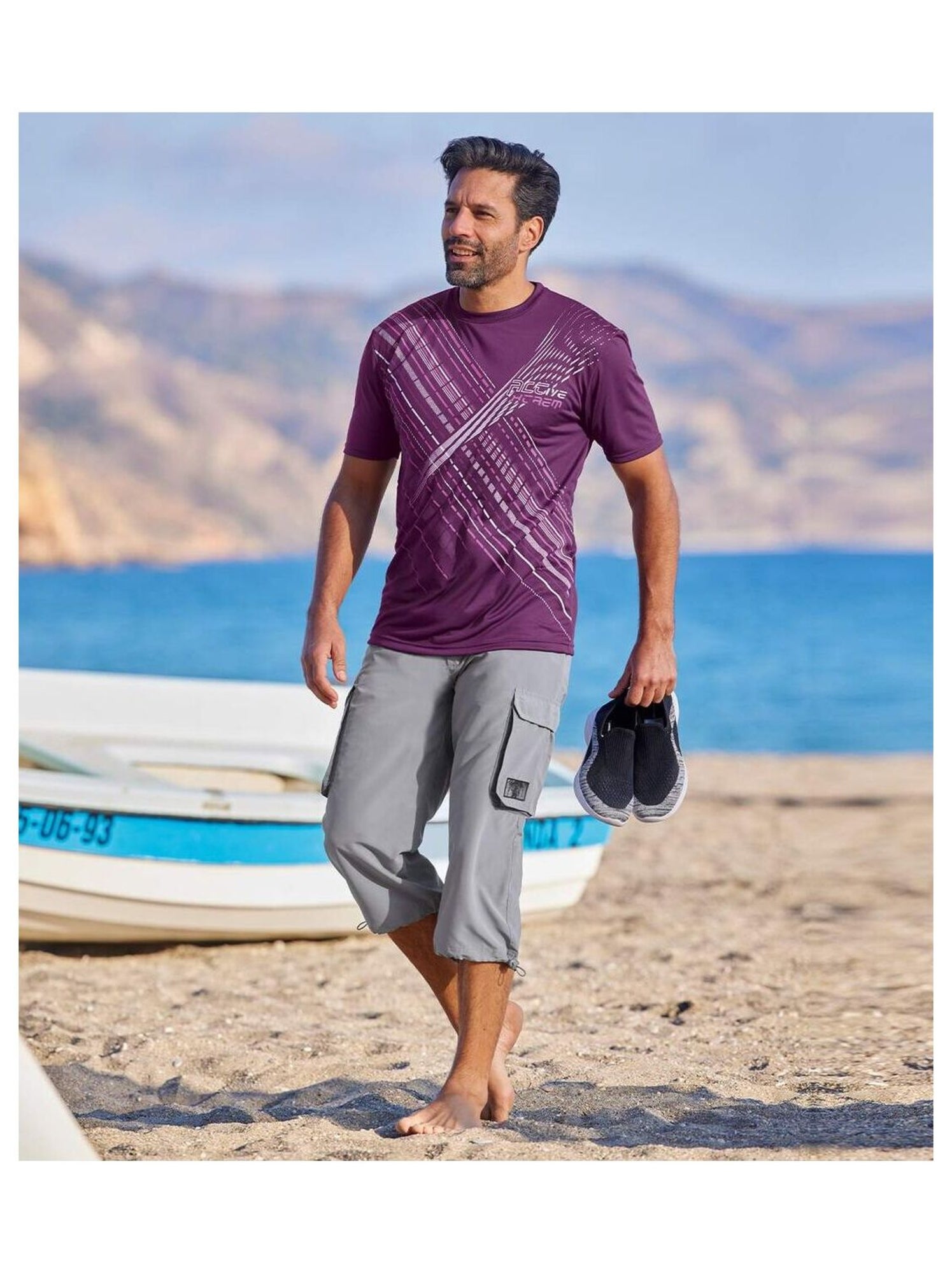 Pantacourt Cargo Microfibre   - ATLAS FOR MEN - Gris