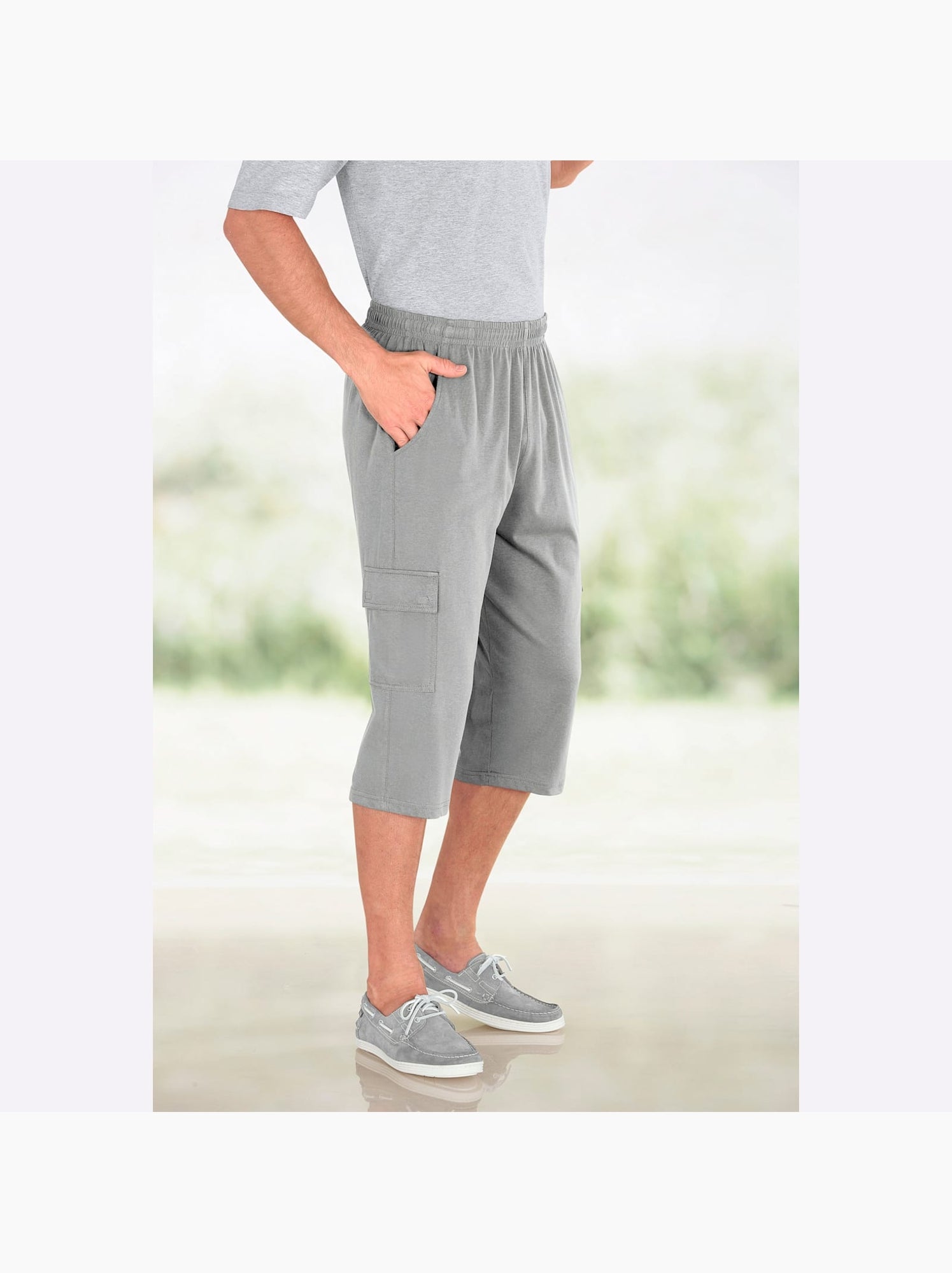 Pantacourt De Loisirs Jersey Fin - Taille Standard - Moda Vilona - Gris chiné