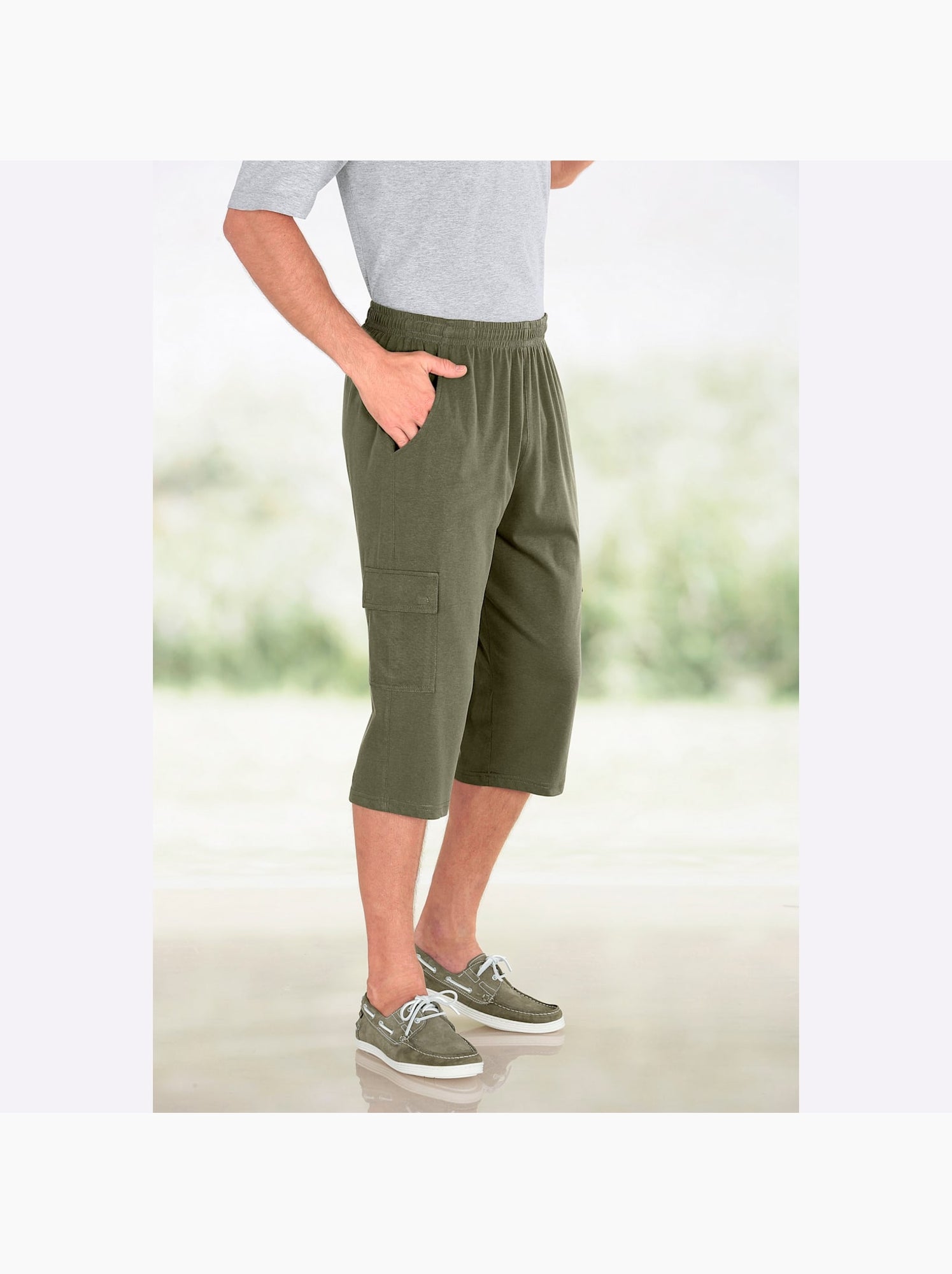 Pantacourt De Loisirs Jersey Fin - Taille Standard - Moda Vilona - Vert olive