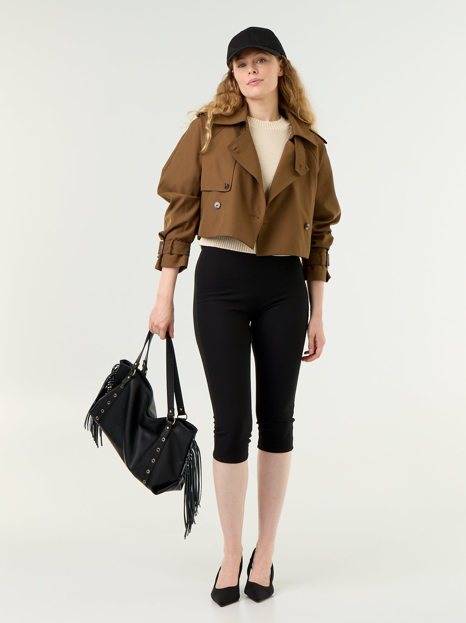 Pantacourt en maille stretch - Noir