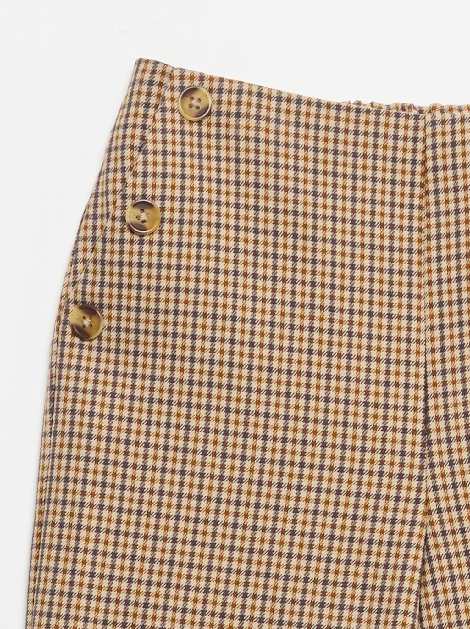 Pantalon à carreaux coupe large - Marron