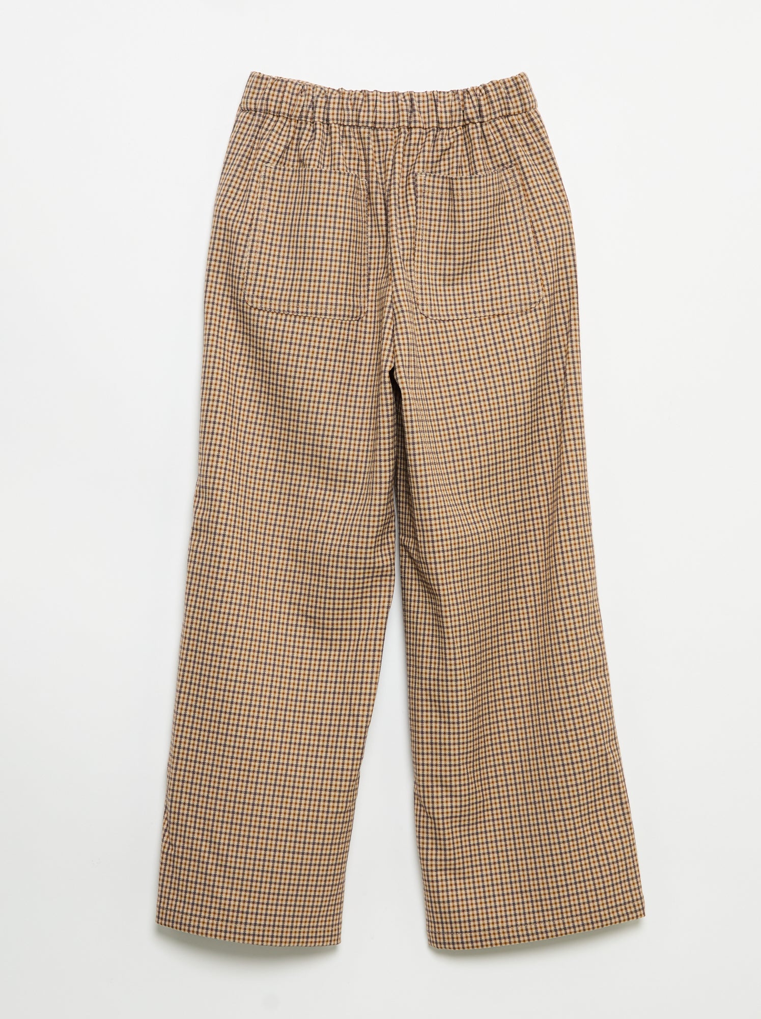 Pantalon à carreaux coupe large - Marron