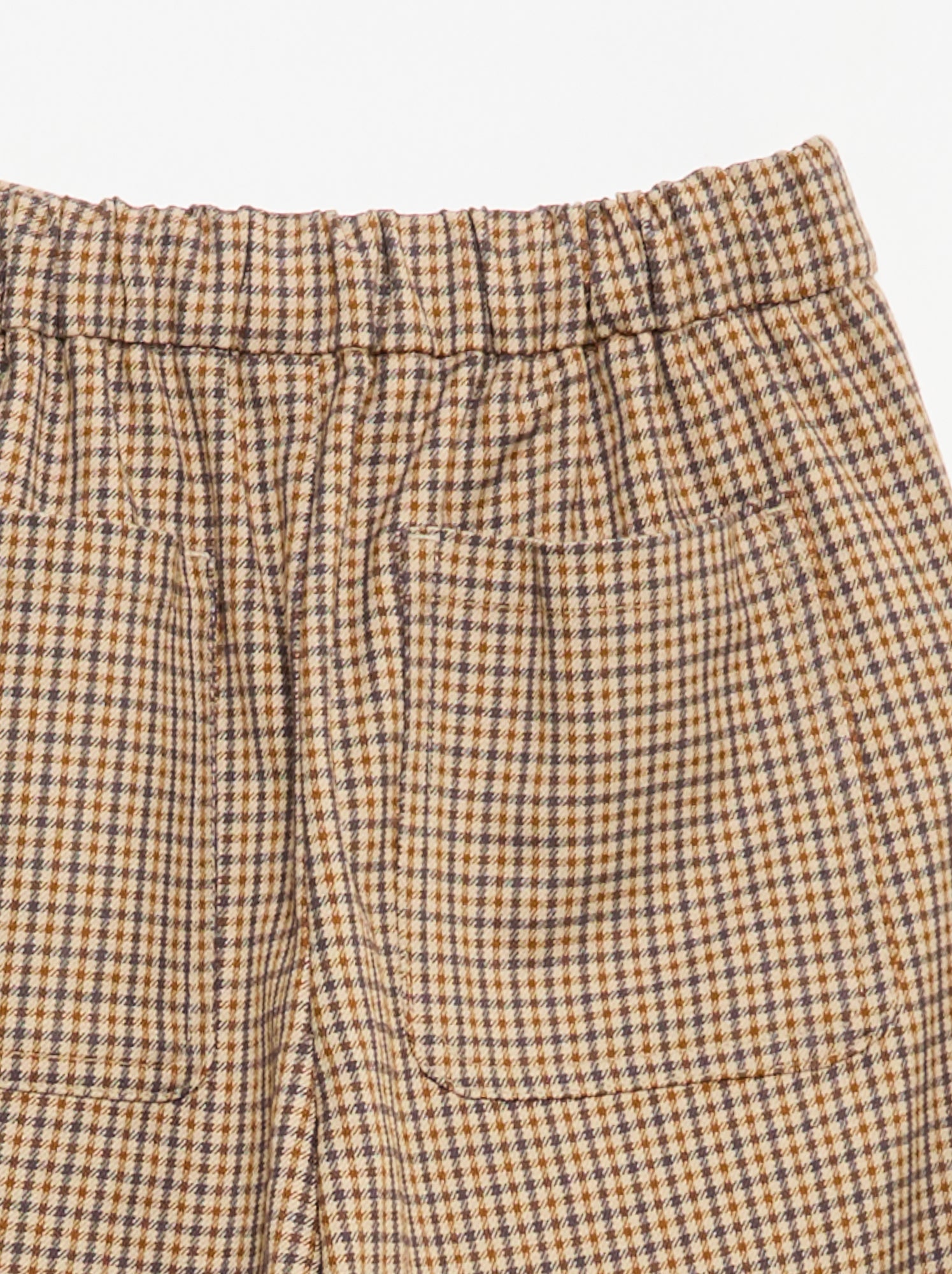 Pantalon à carreaux coupe large - Marron