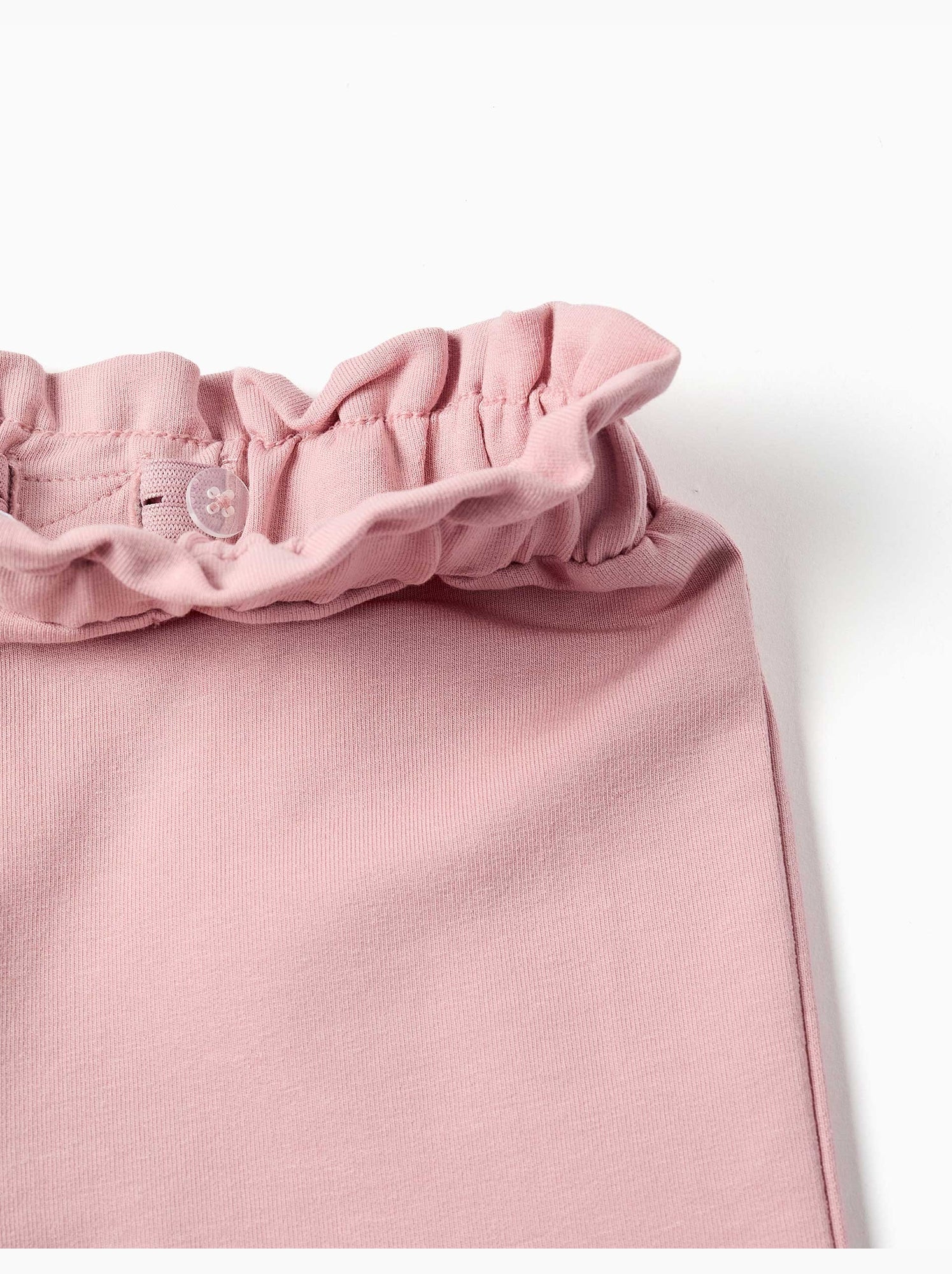 Pantalon à jambe large en molleton avec taille élastique - Rose clair