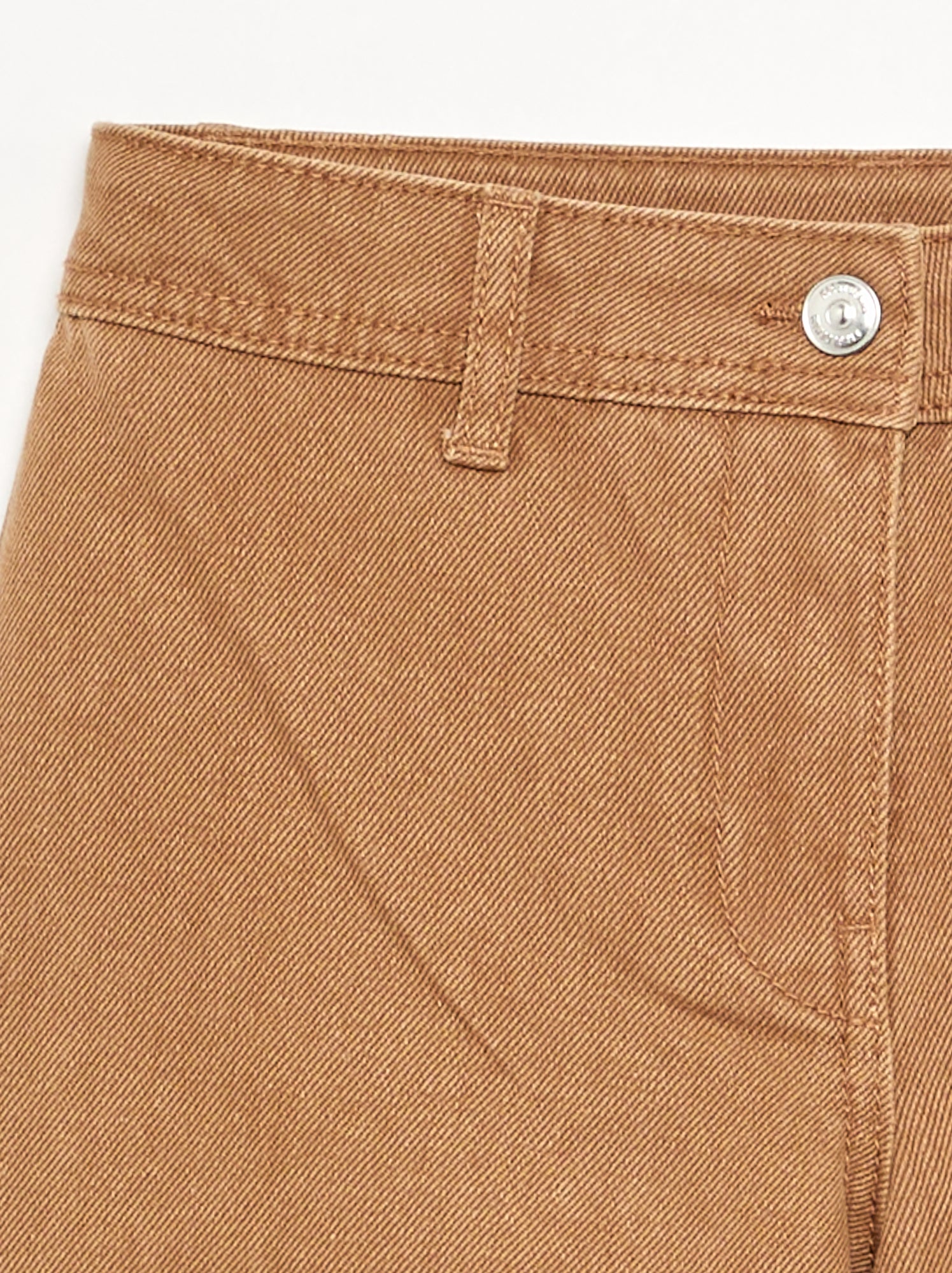 Pantalon ample avec broderies 'fleurs' - Marron