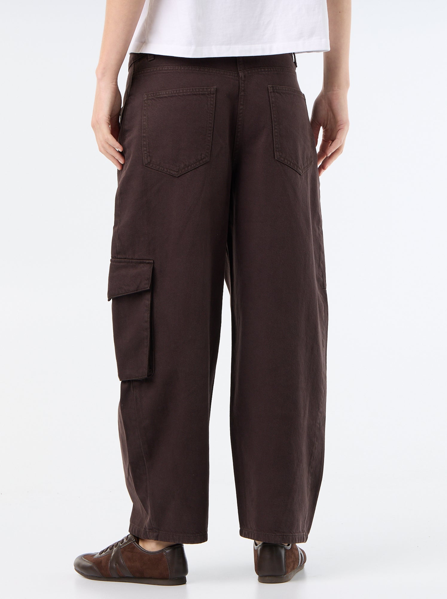 Pantalon ballon avec poche à rabat - Marron