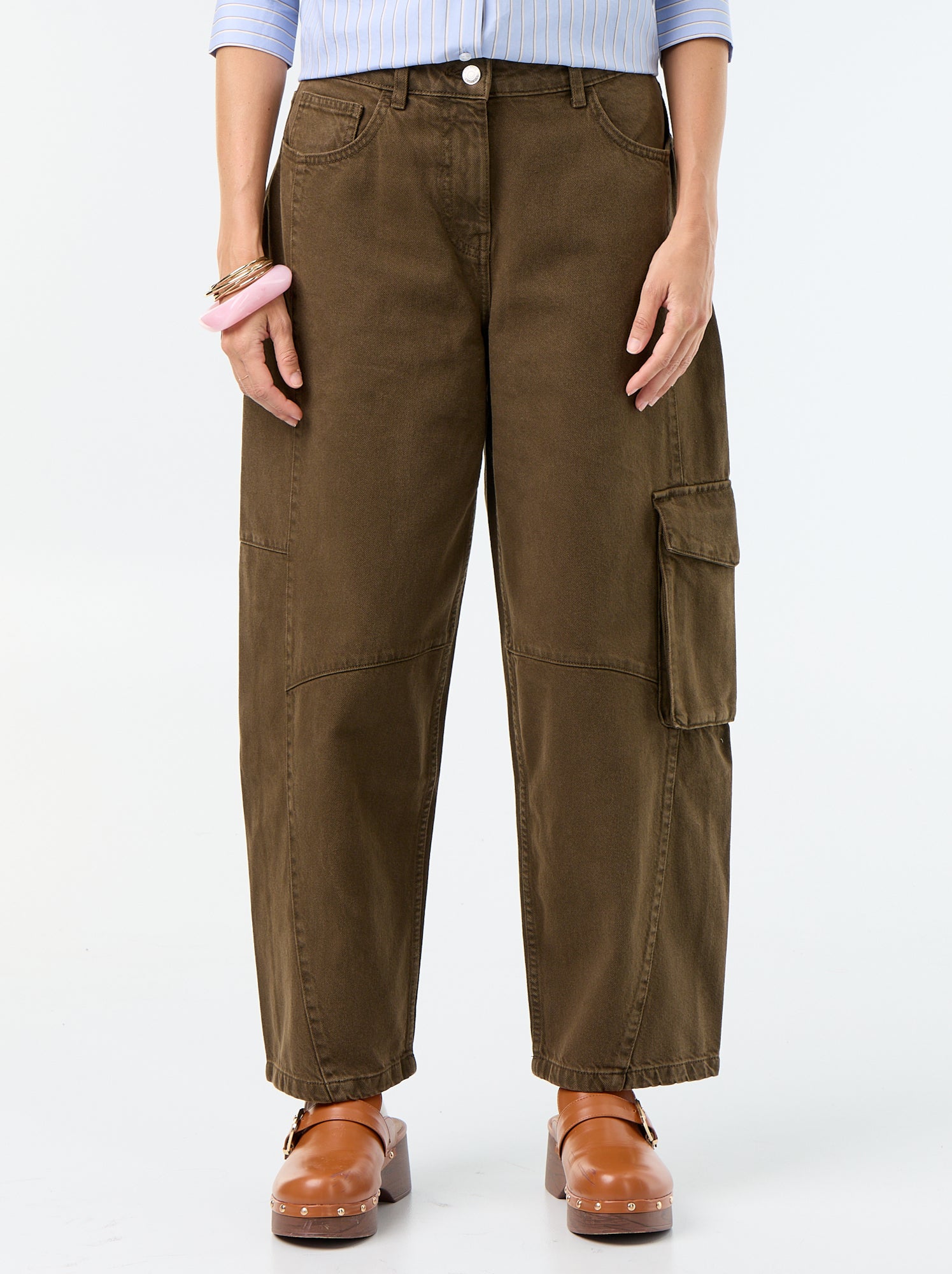 Pantalon ballon avec poche à rabat - Vert
