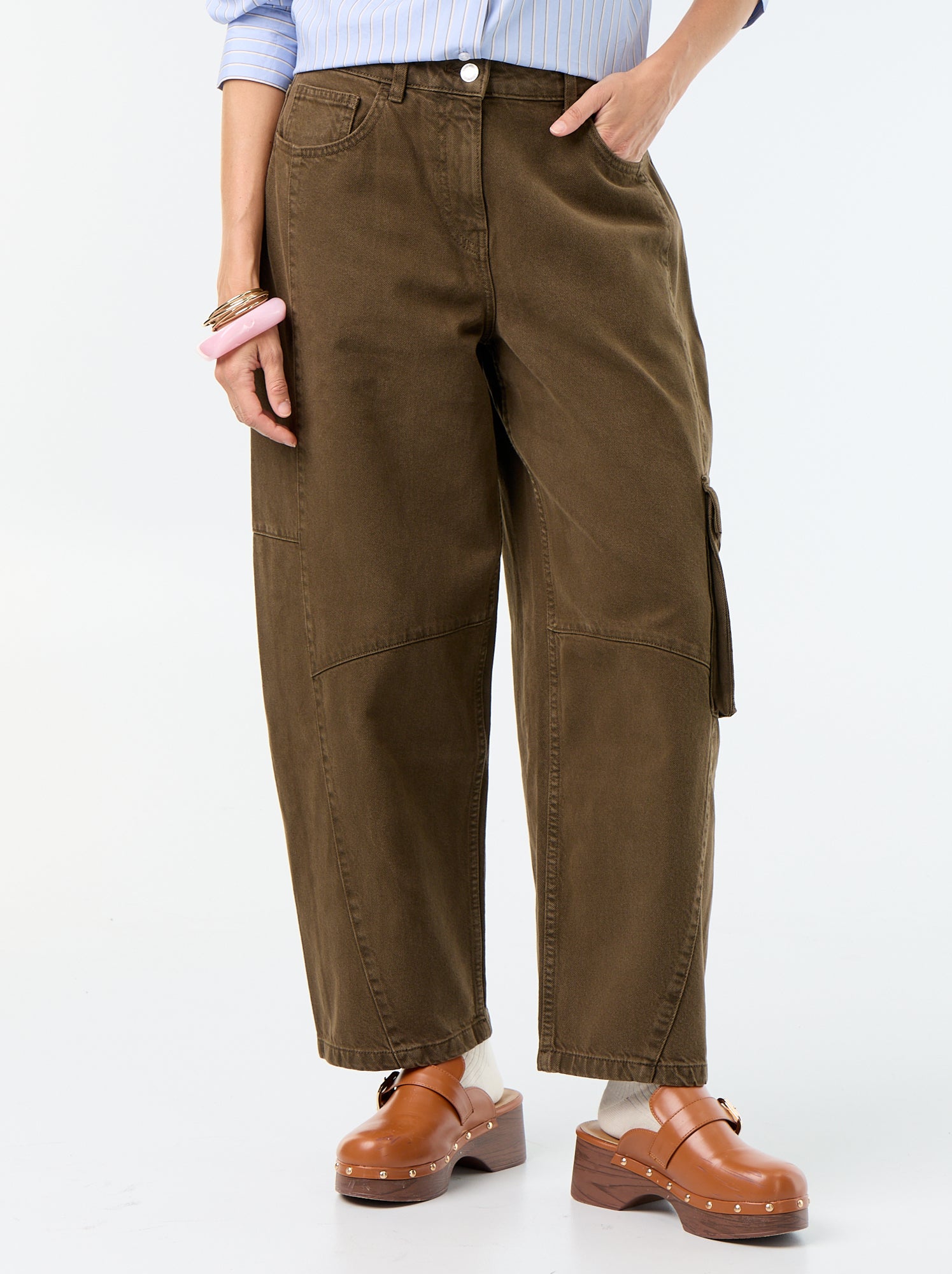 Pantalon ballon avec poche à rabat - Vert