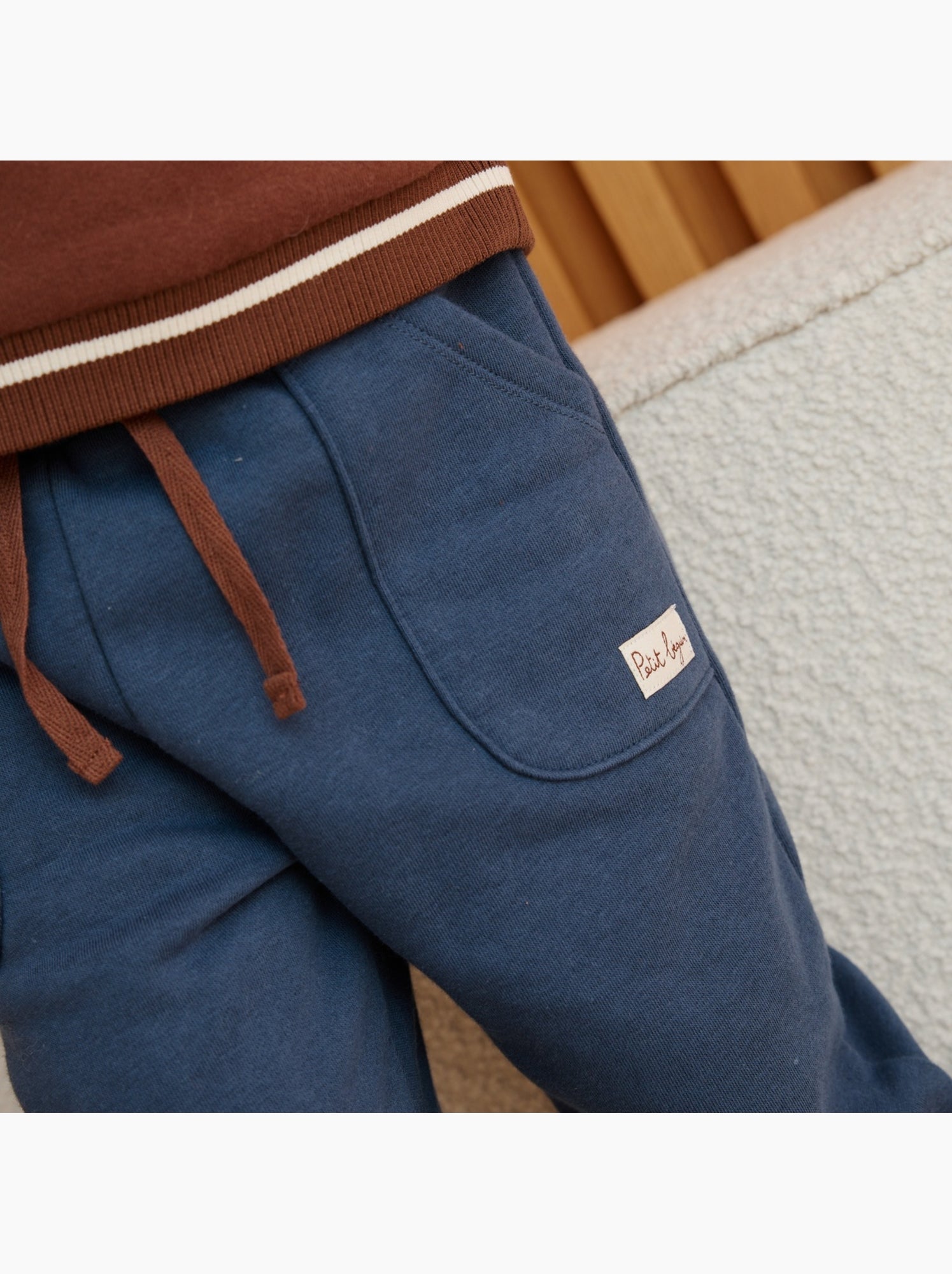 Pantalon bébé en molleton mathéo - Bleu