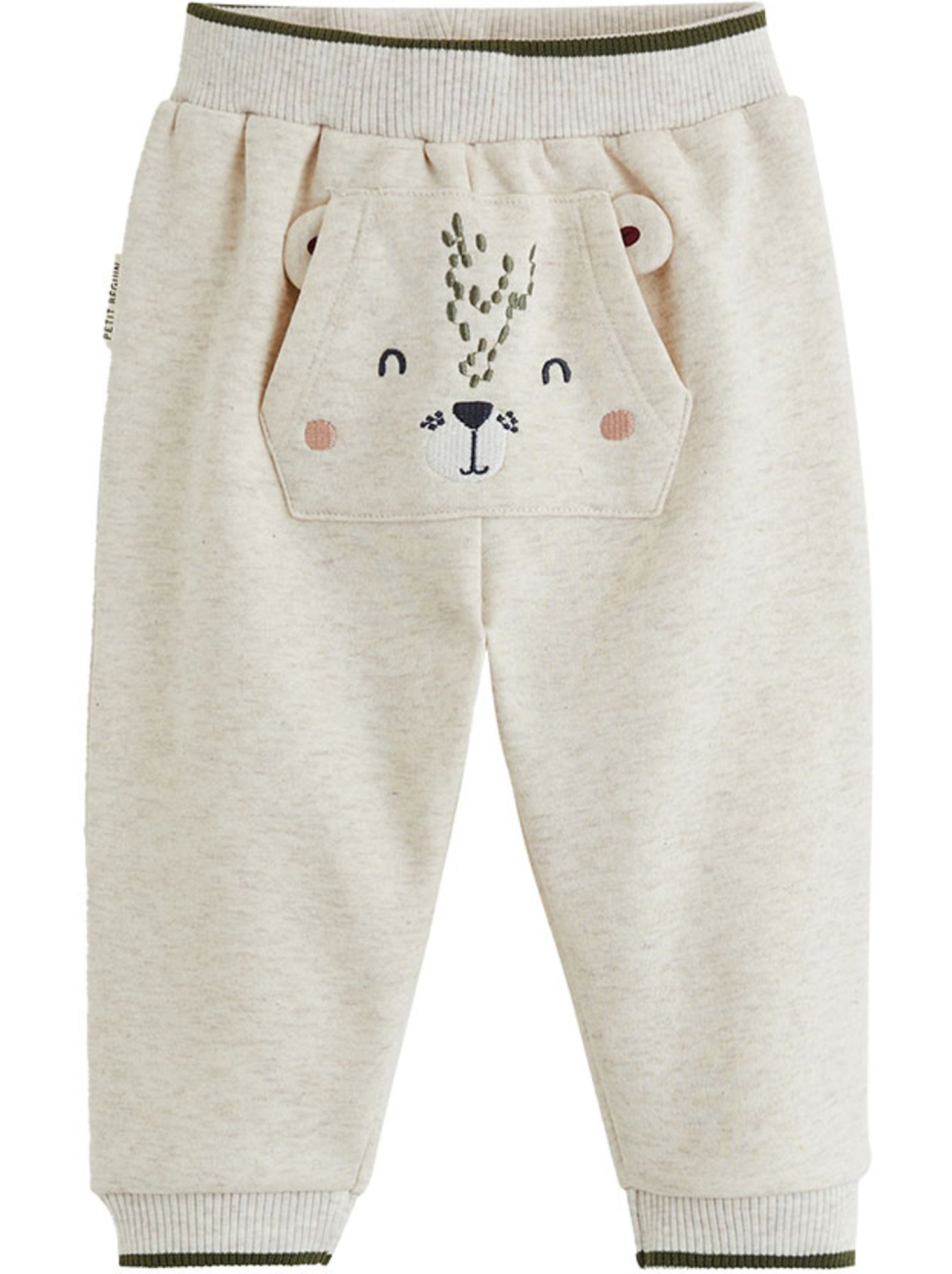 Pantalon bébé en molleton pistache - Beige
