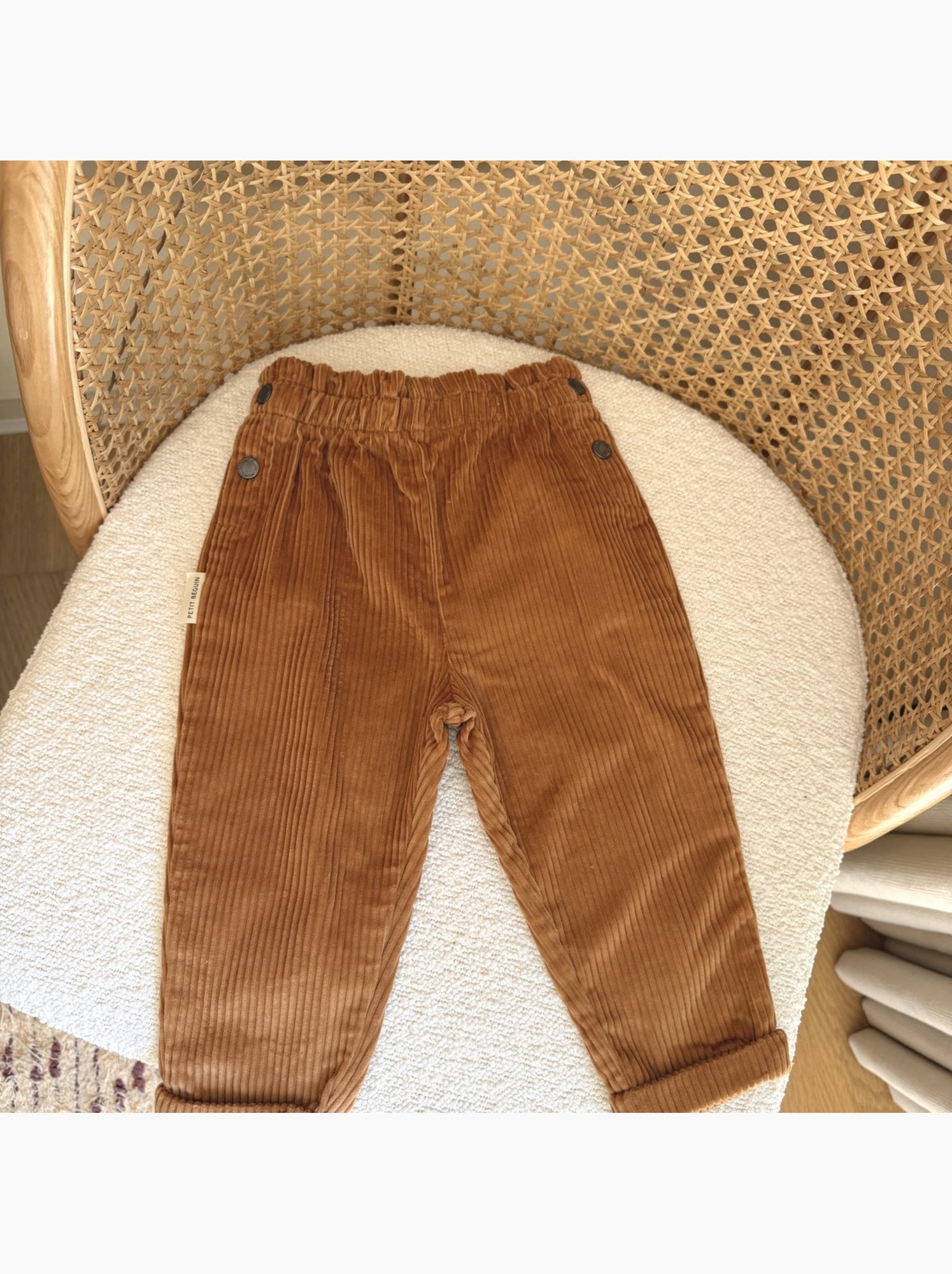 Pantalon bébé en velours côtelé cléo - Camel