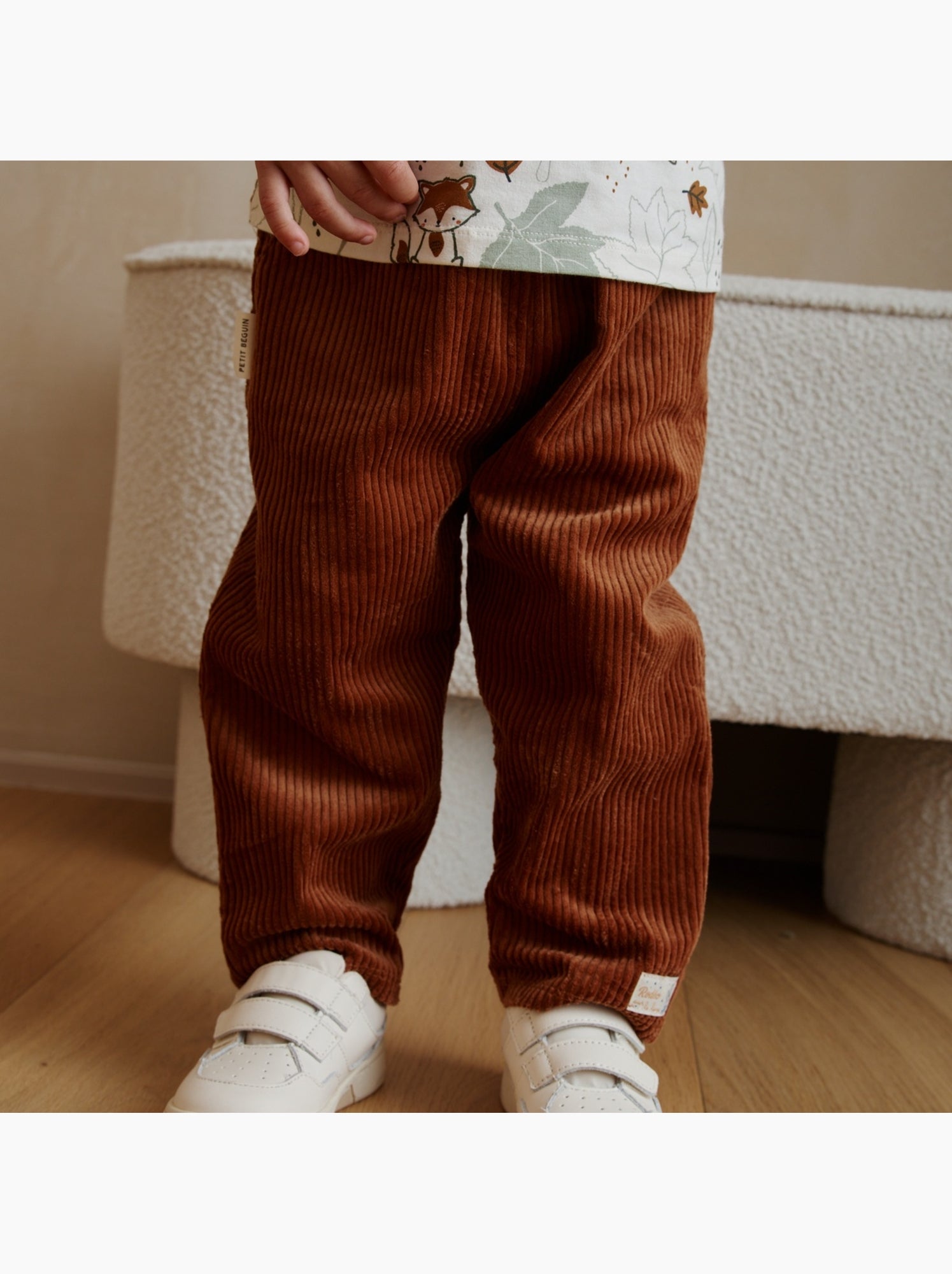 Pantalon bébé en velours côtelé moka - Marron