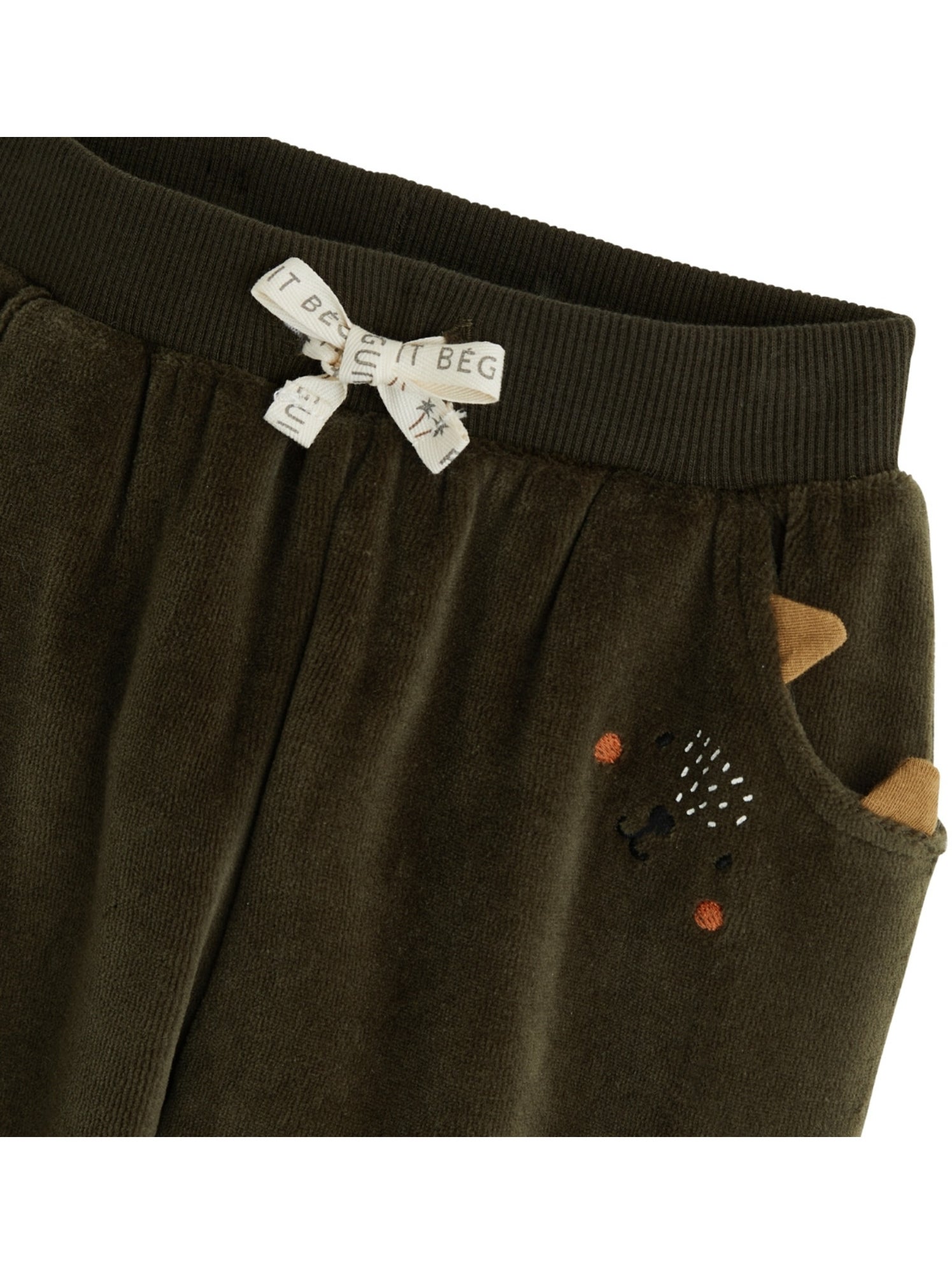Pantalon bébé en velours ginkgo - Vert