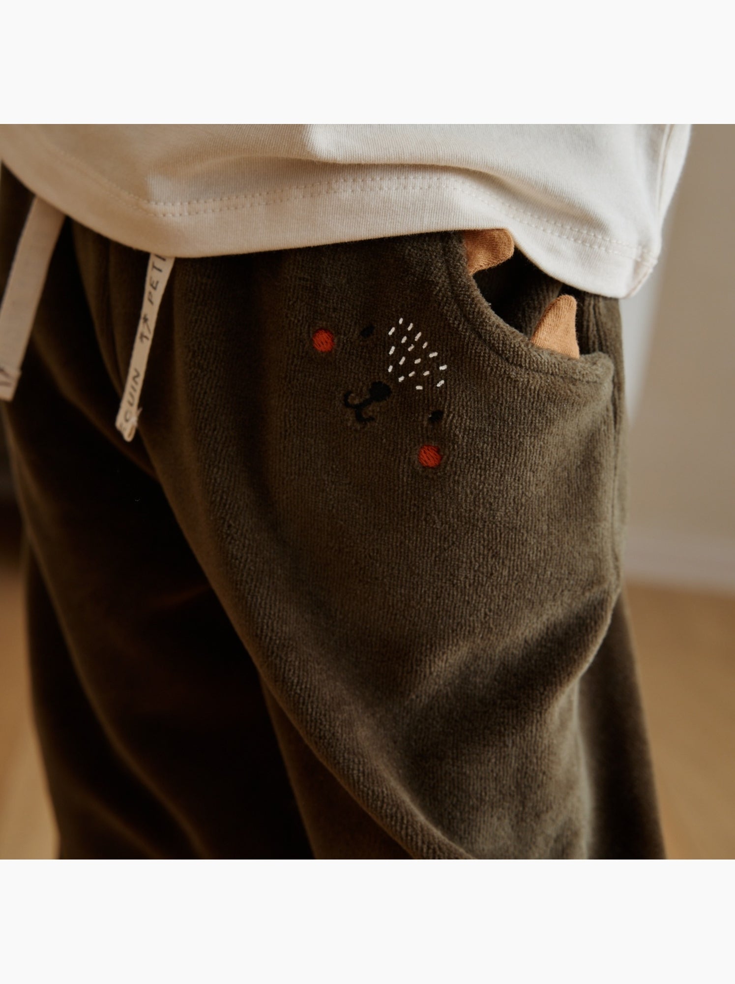 Pantalon bébé en velours ginkgo - Vert