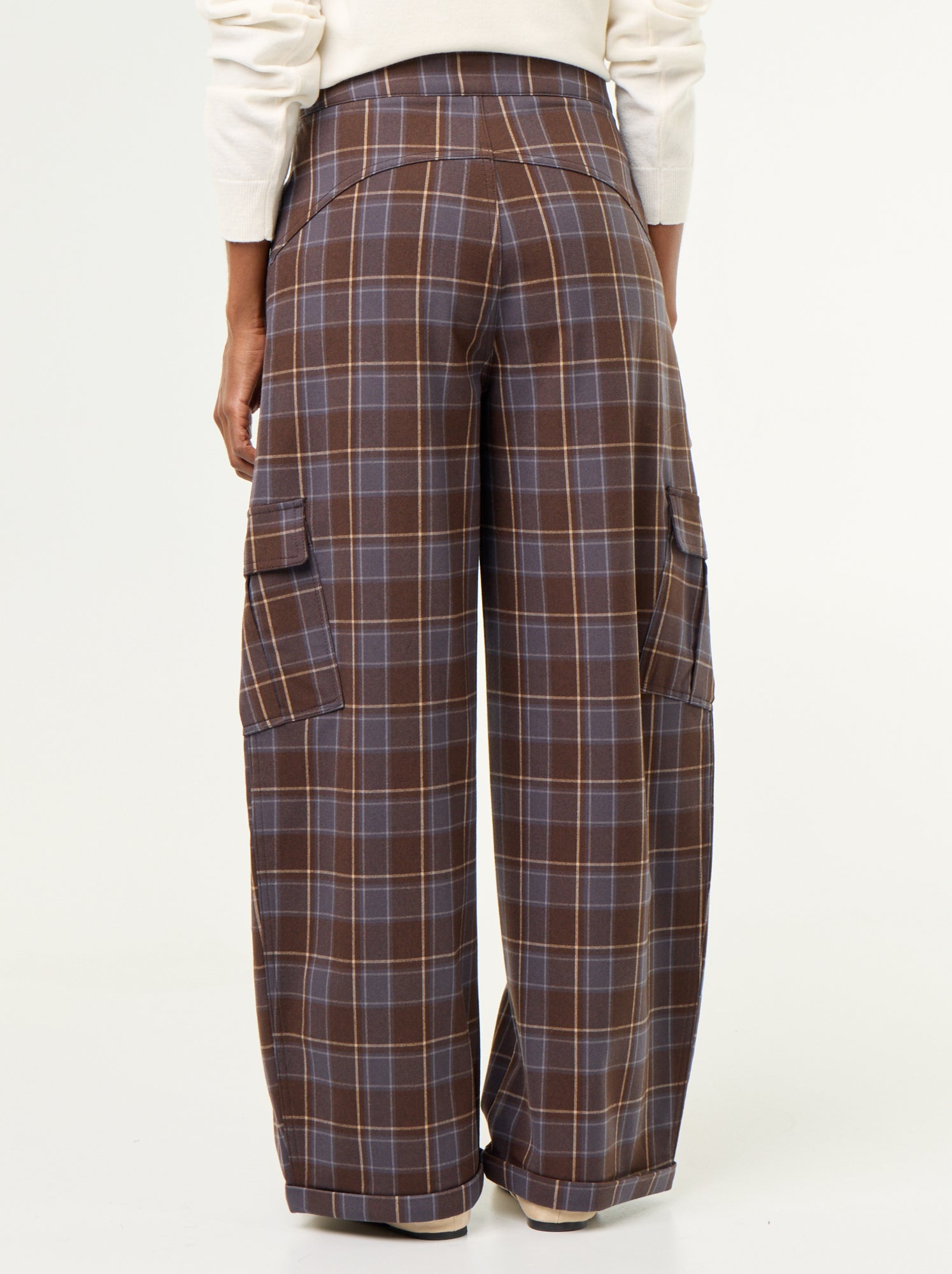 Pantalon boule à carreaux - Marron