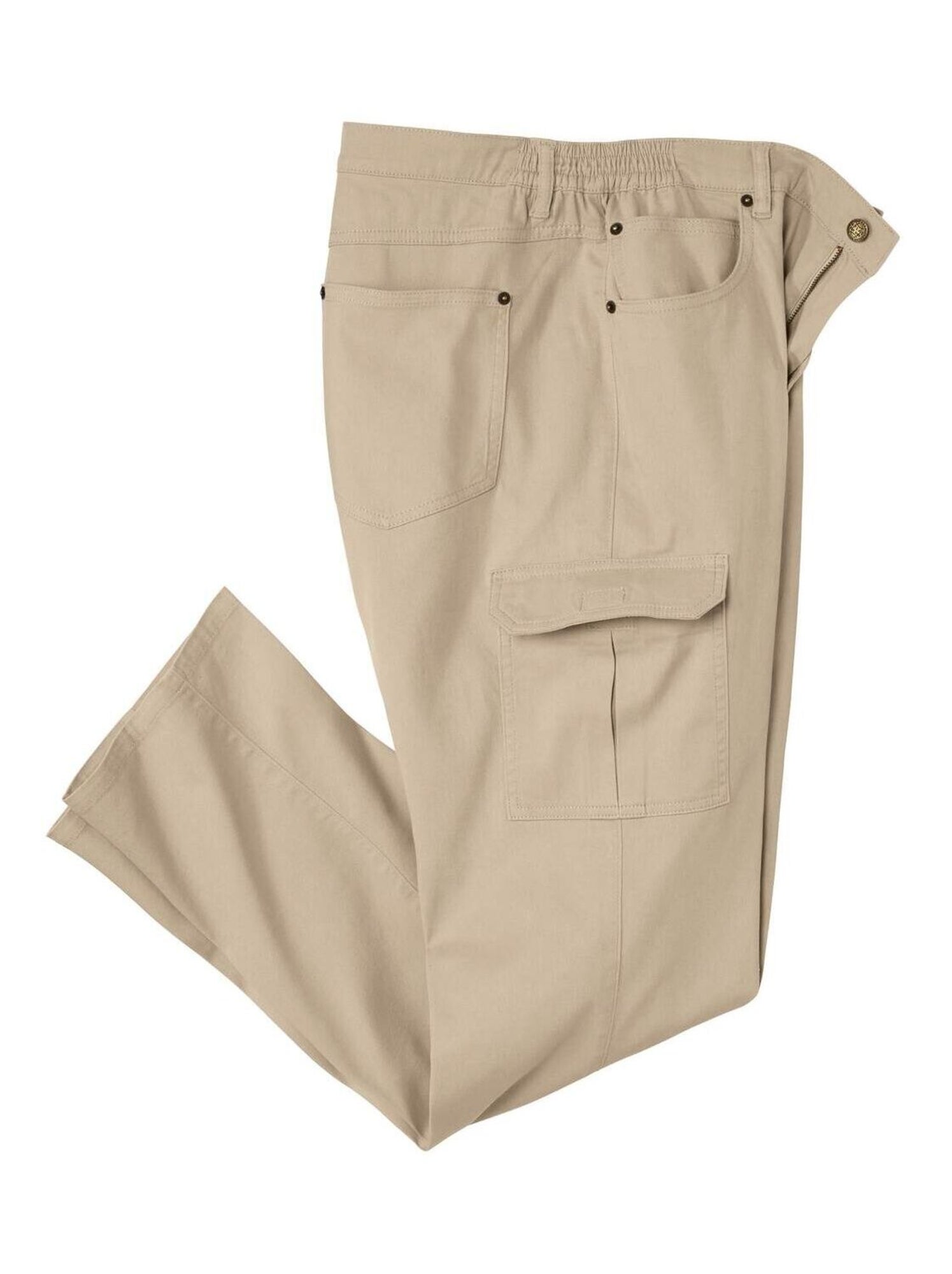 Pantalon Cargo en Coton Stretch Confort   - ATLAS FOR MEN - Beige