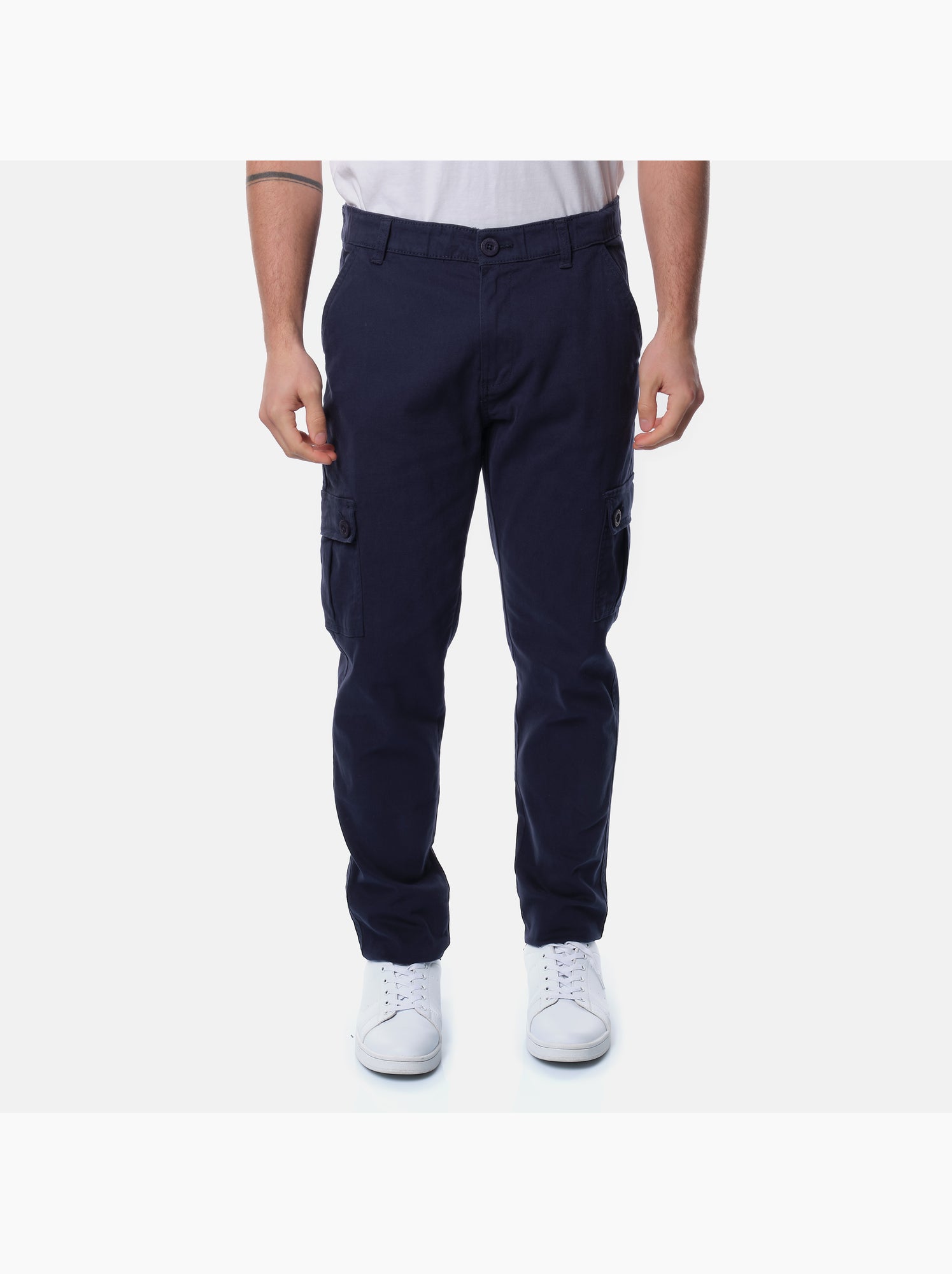 Pantalon cargo multi-poches - Bleu marine