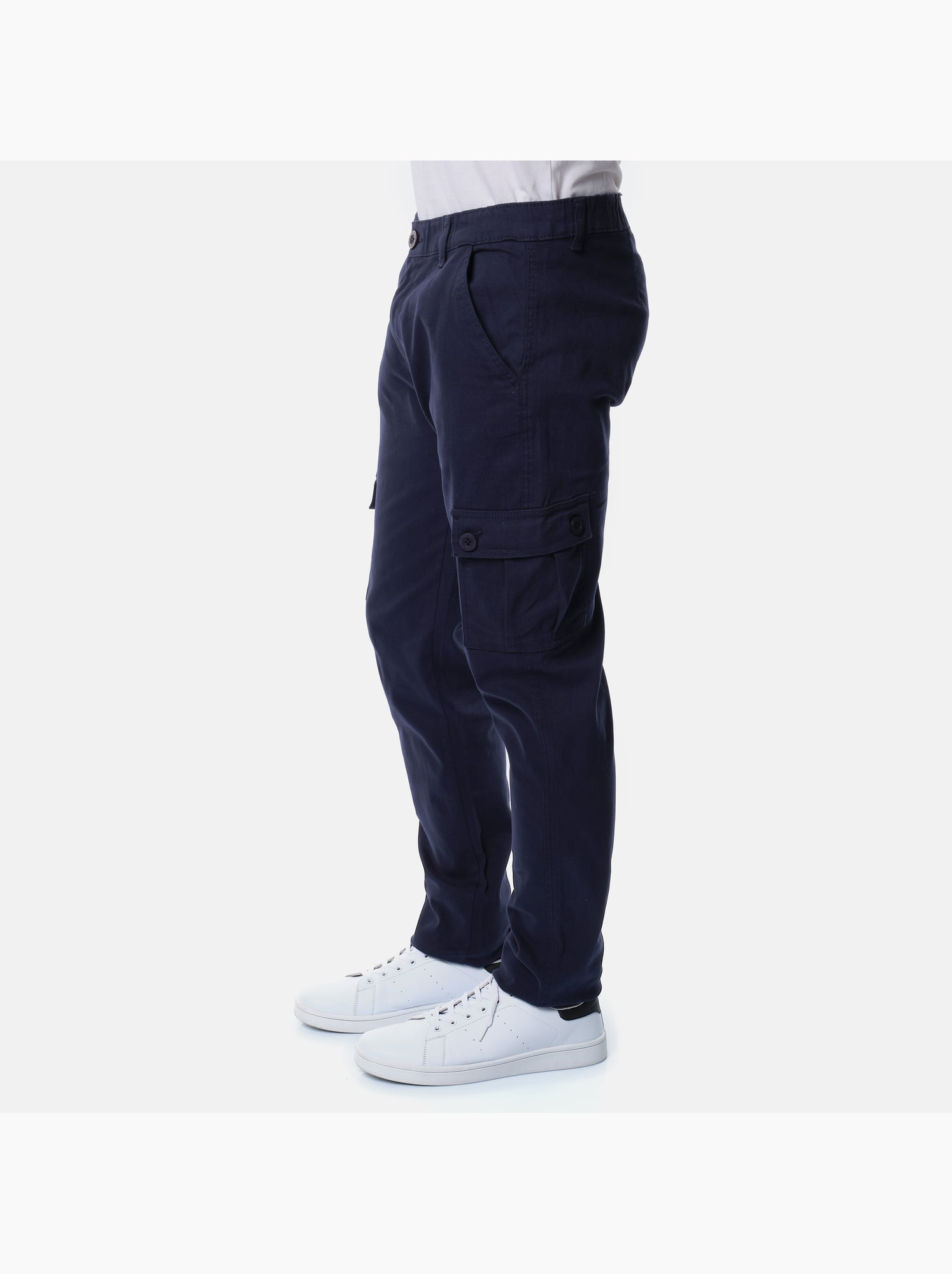 Pantalon cargo multi-poches - Bleu marine