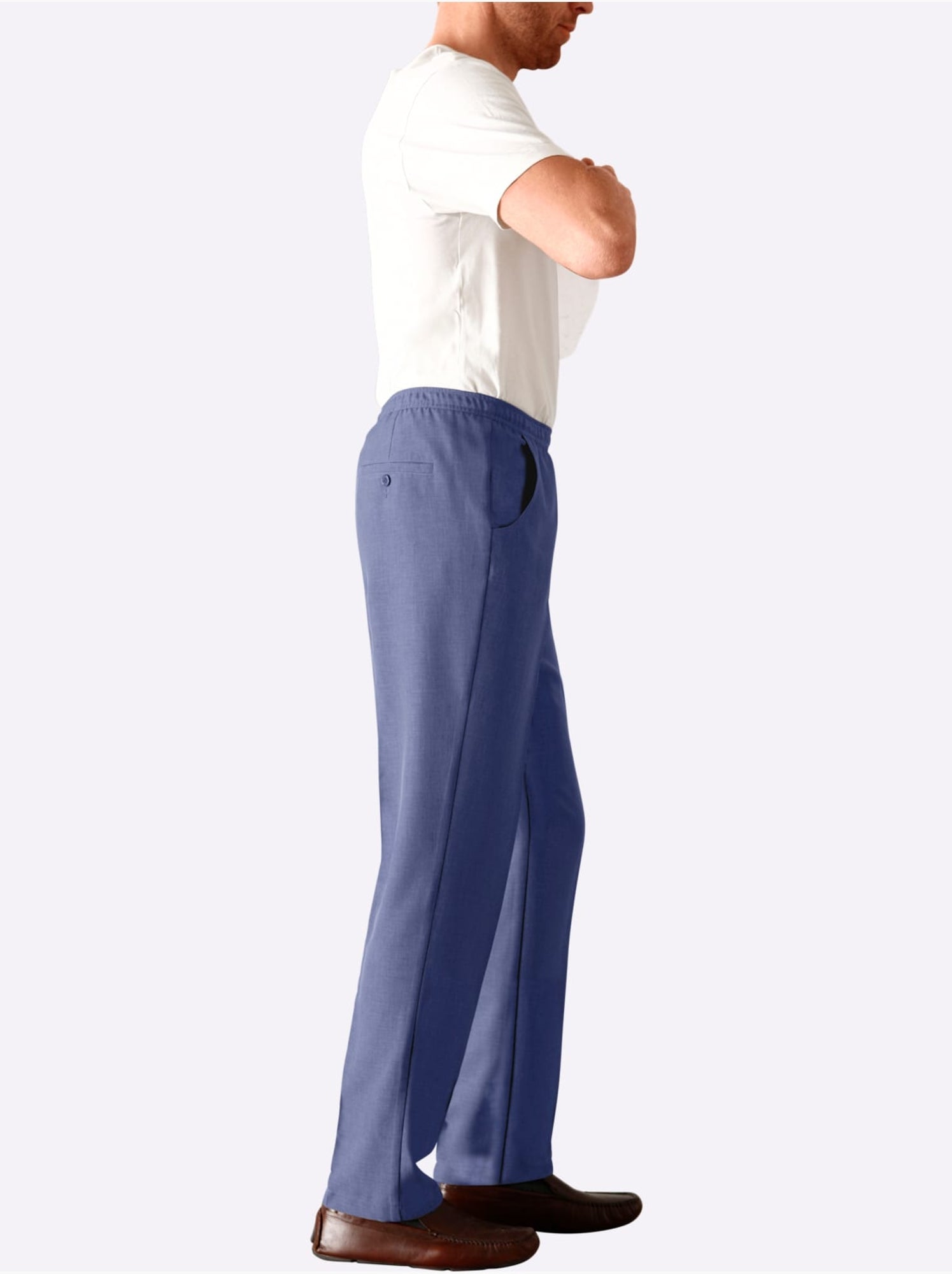 Pantalon Ceinture élastique Confortable - Taille Standard - Moda Vilona - Bleu clair