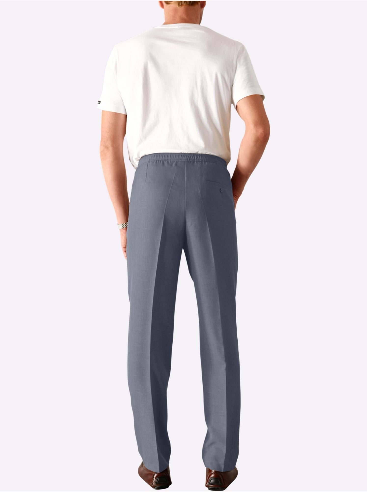 Pantalon Ceinture élastique Confortable - Taille Standard - Moda Vilona - Gris chiné