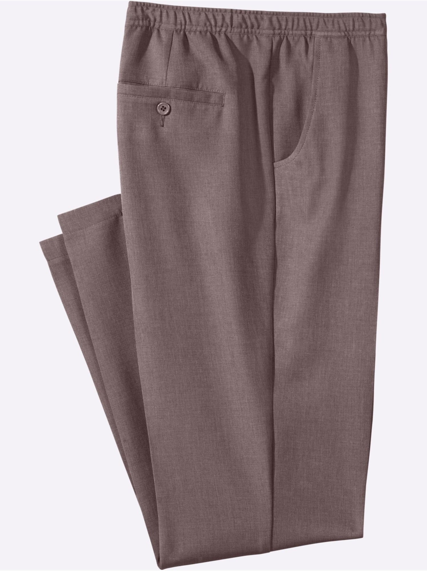 Pantalon Ceinture élastique Confortable - Taille Standard - Moda Vilona - Marron clair