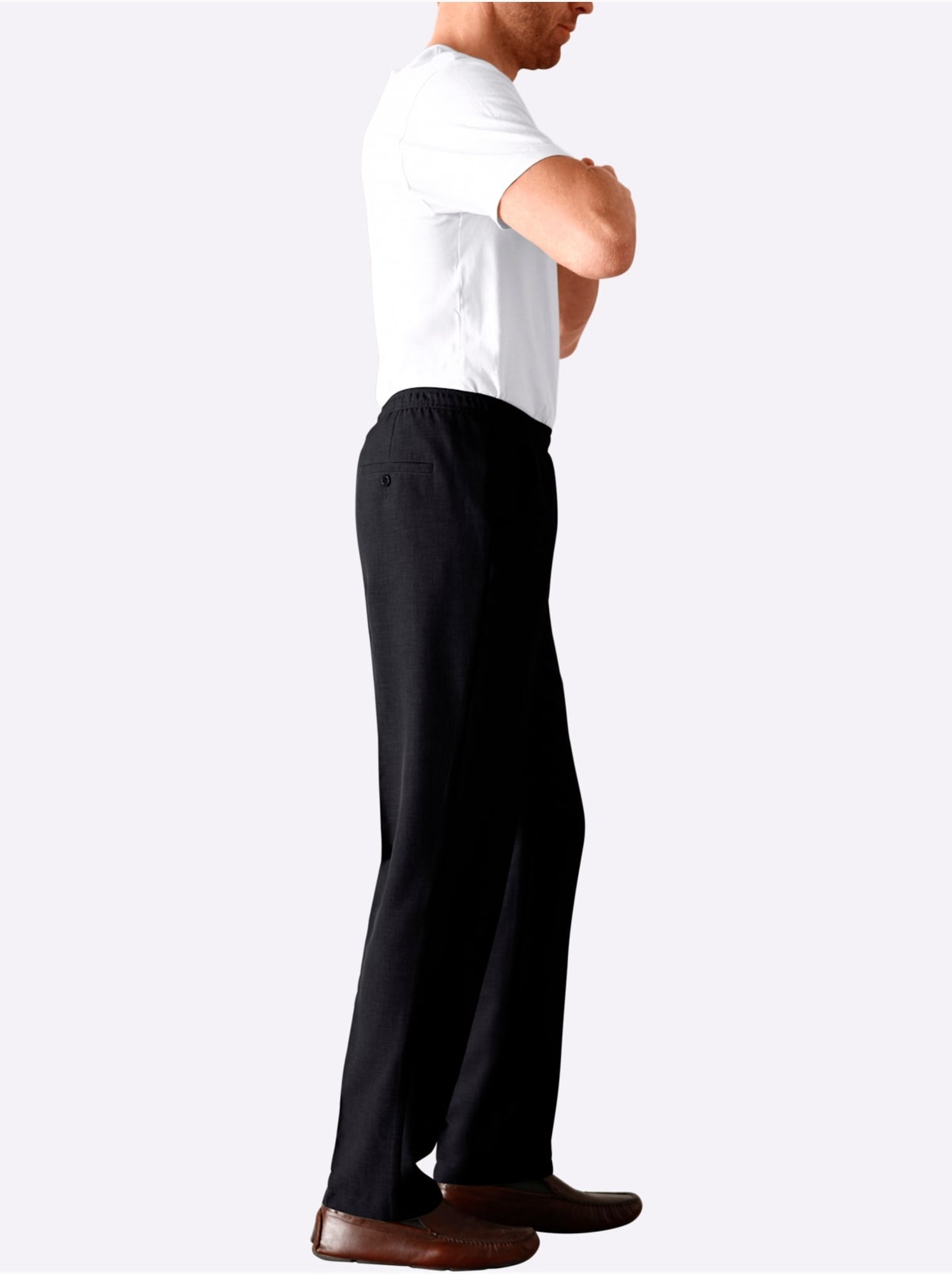 Pantalon Ceinture élastique Confortable - Taille Standard - Moda Vilona - Noir