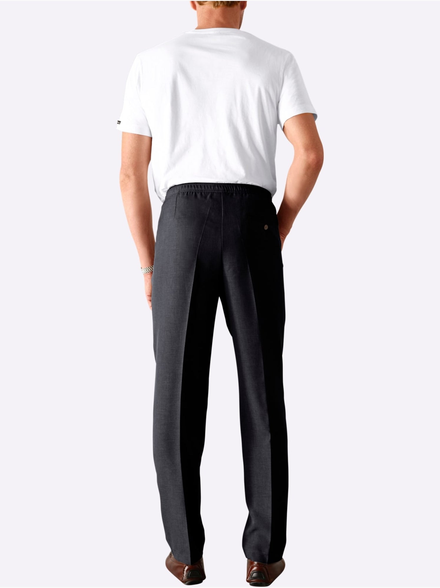 Pantalon Ceinture élastique Confortable - Taille Standard - Moda Vilona - Noir